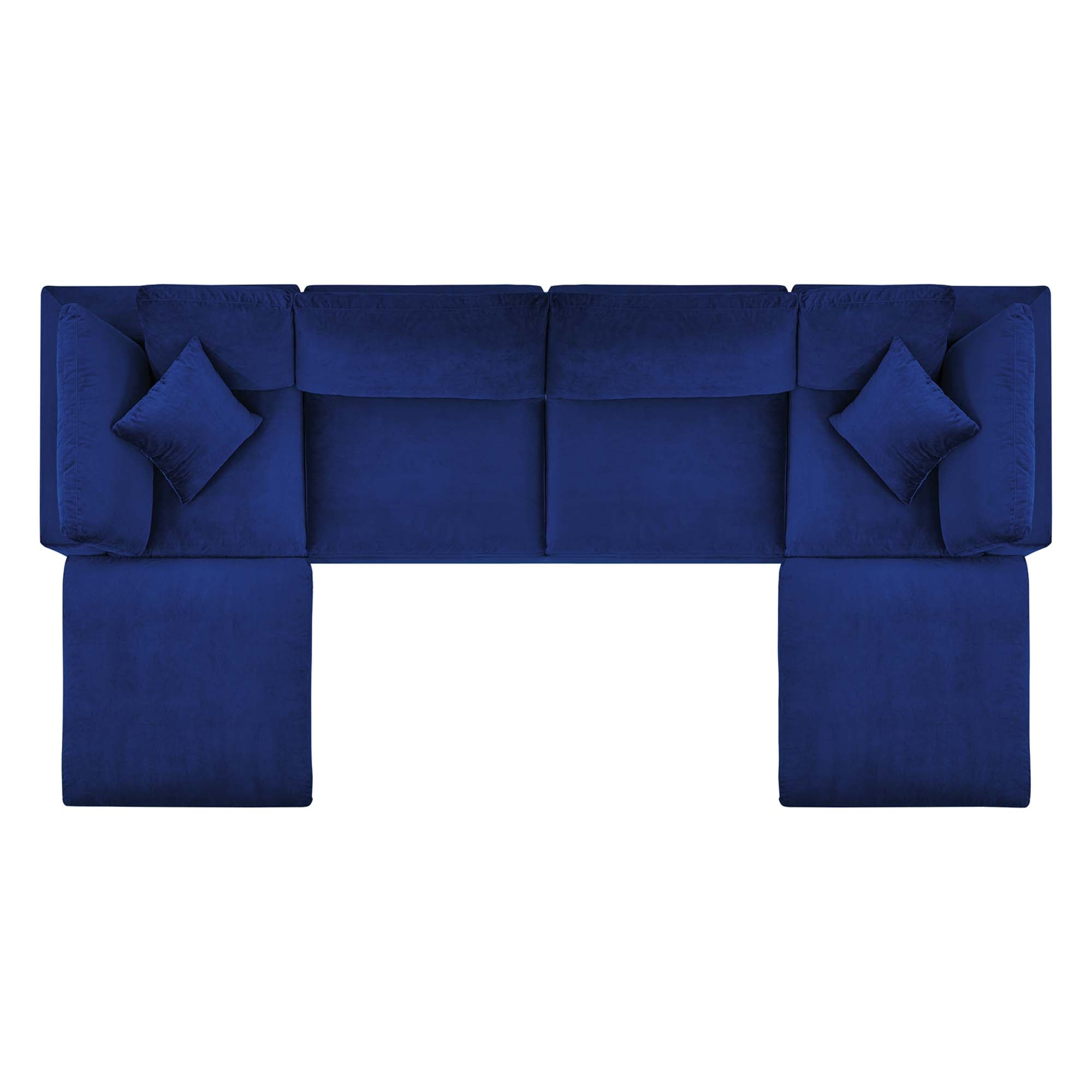 Commix 6-Piece Down Filled Overstuffed Performance Velvet Sectional Sofa by Modway
