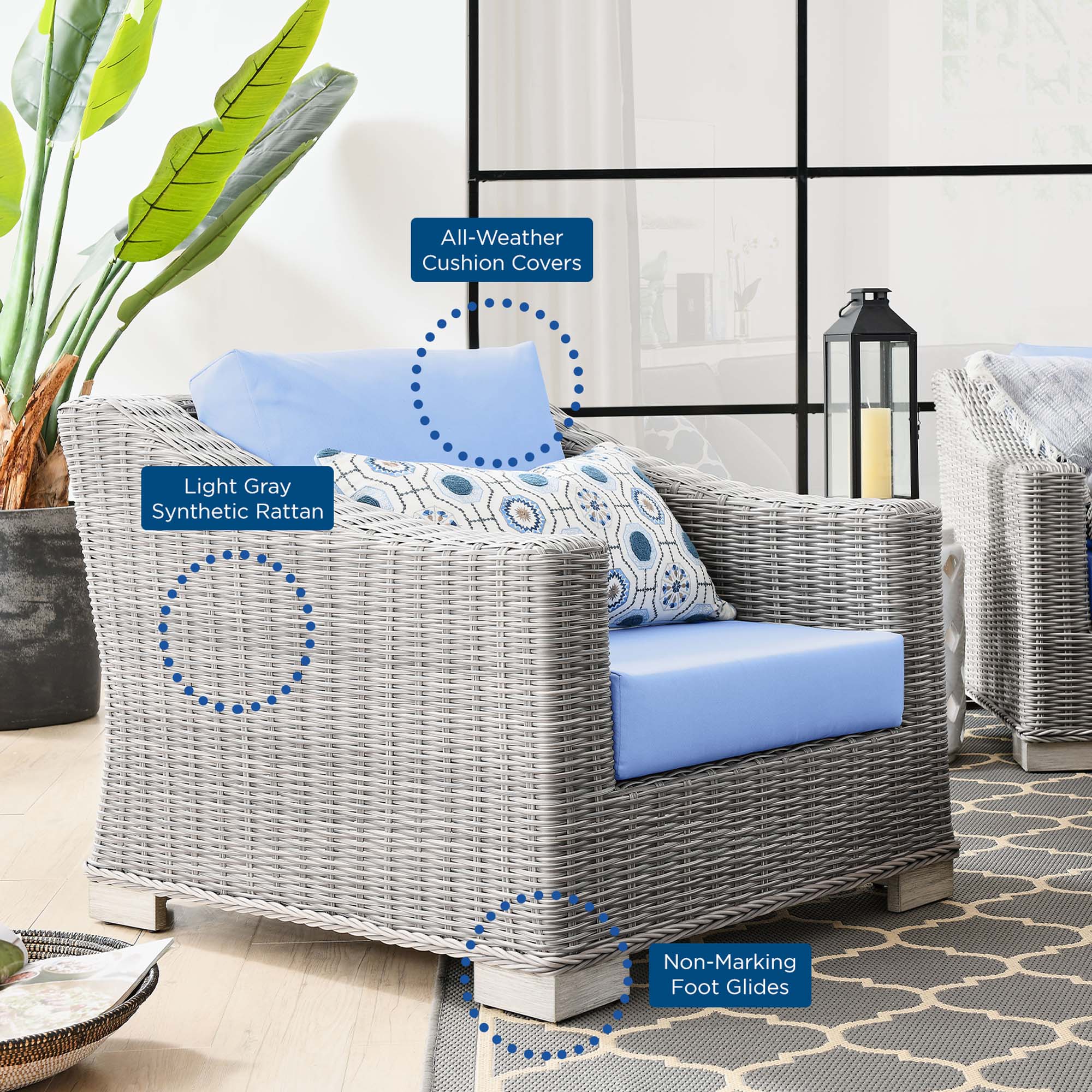 Conway Outdoor Patio Wicker Rattan Armchair by Modway