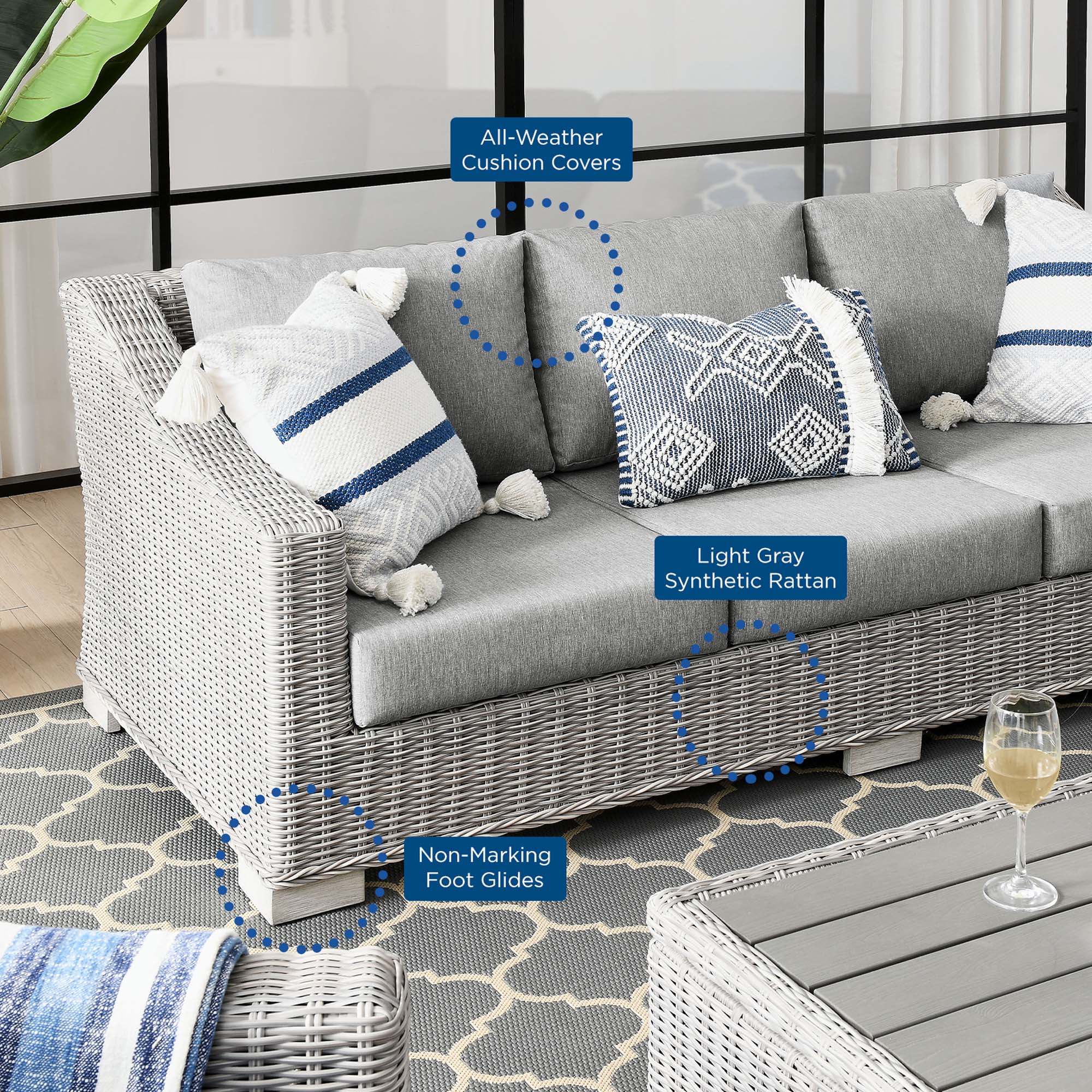 Conway Outdoor Patio Wicker Rattan Sofa by Modway