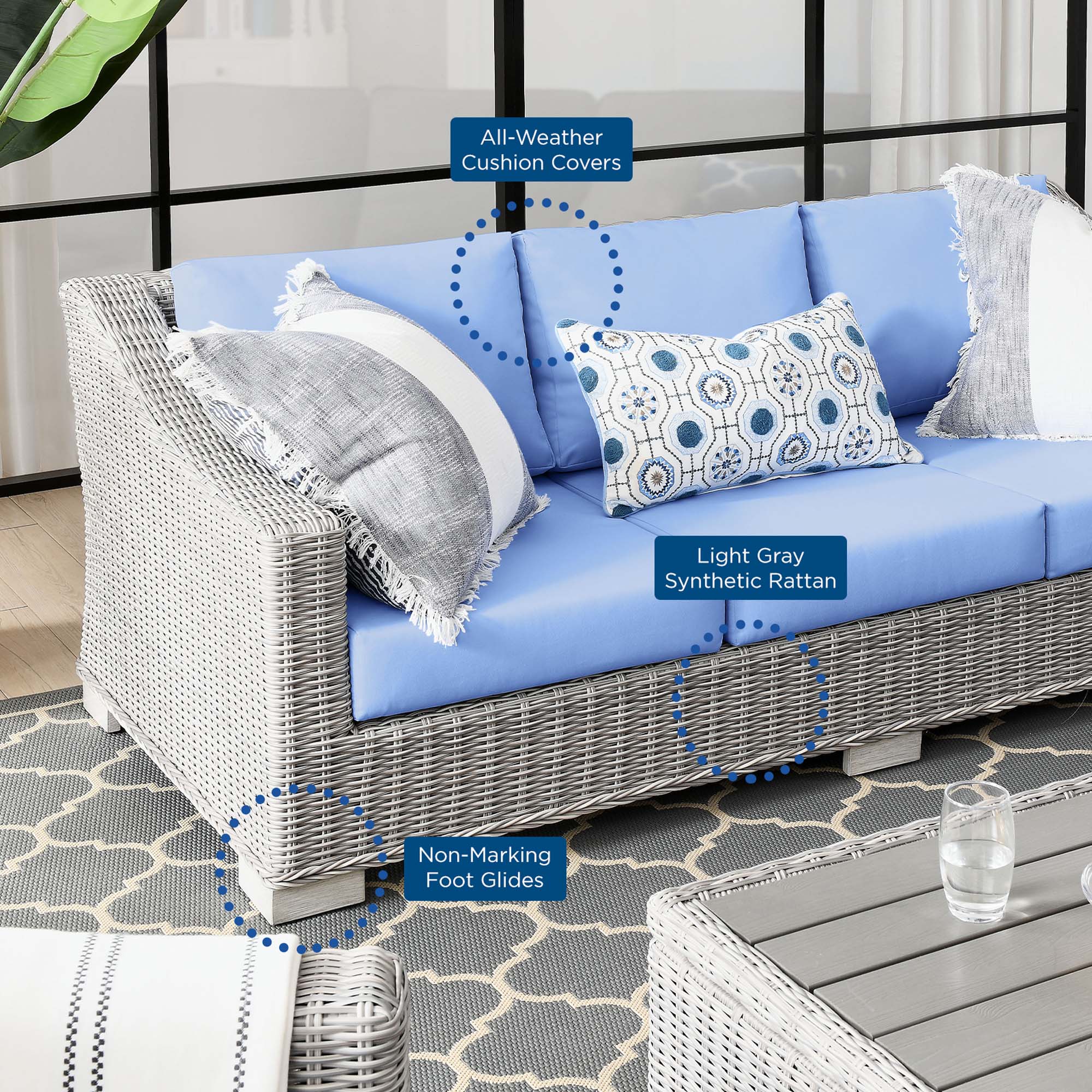 Conway Outdoor Patio Wicker Rattan Sofa by Modway