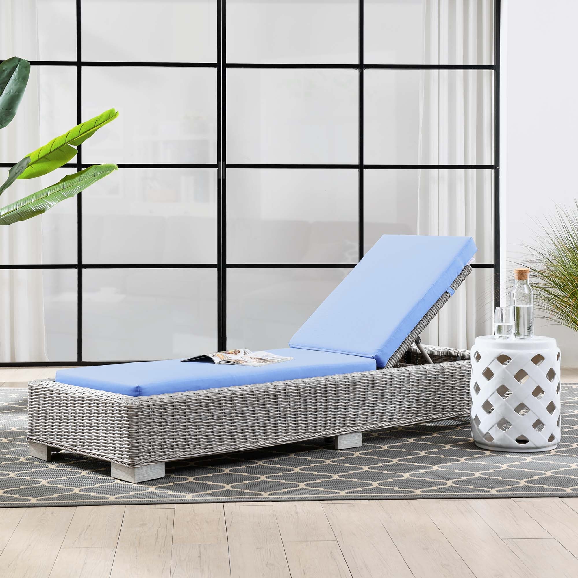 Conway Outdoor Patio Wicker Rattan Chaise Lounge by Modway
