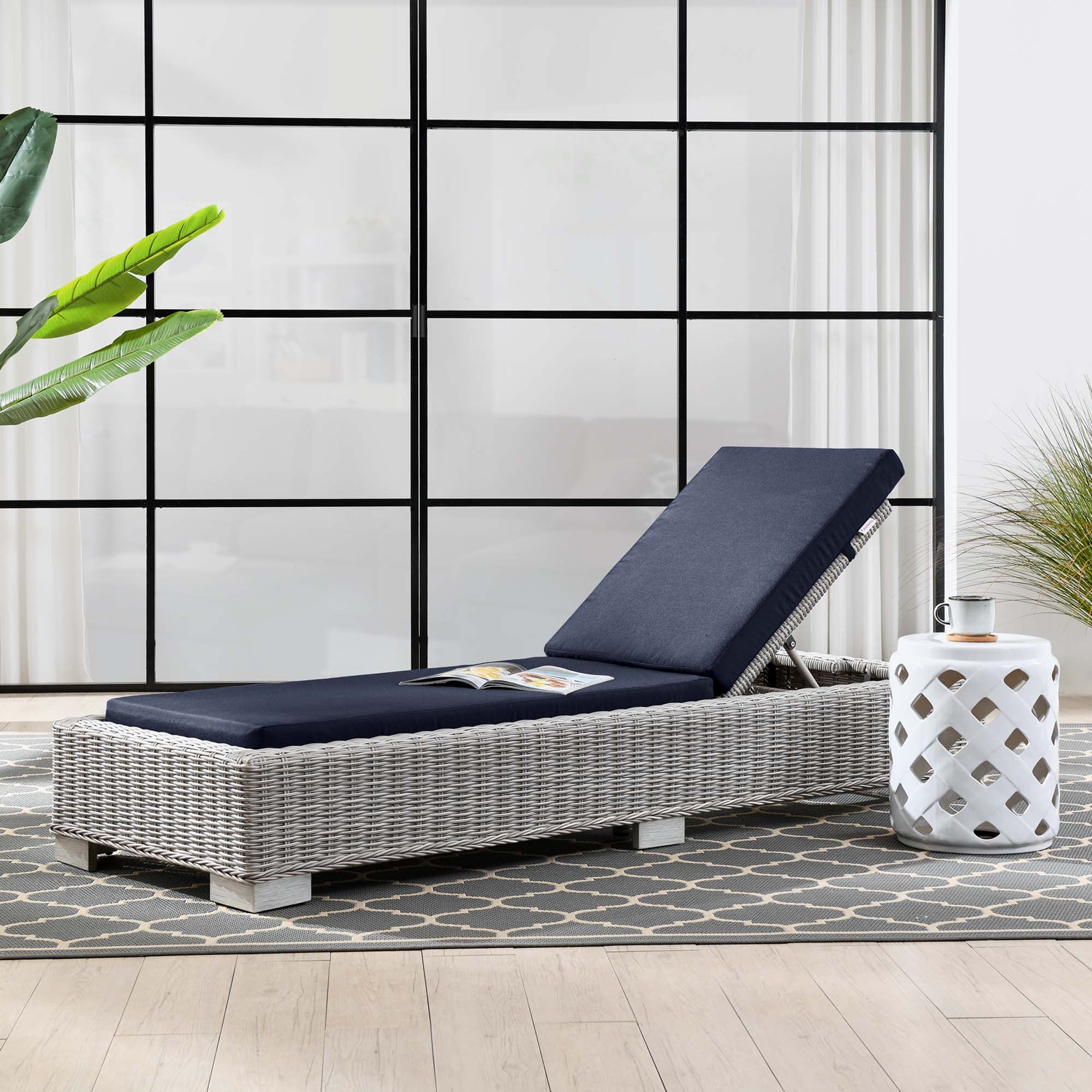 Conway Outdoor Patio Wicker Rattan Chaise Lounge by Modway