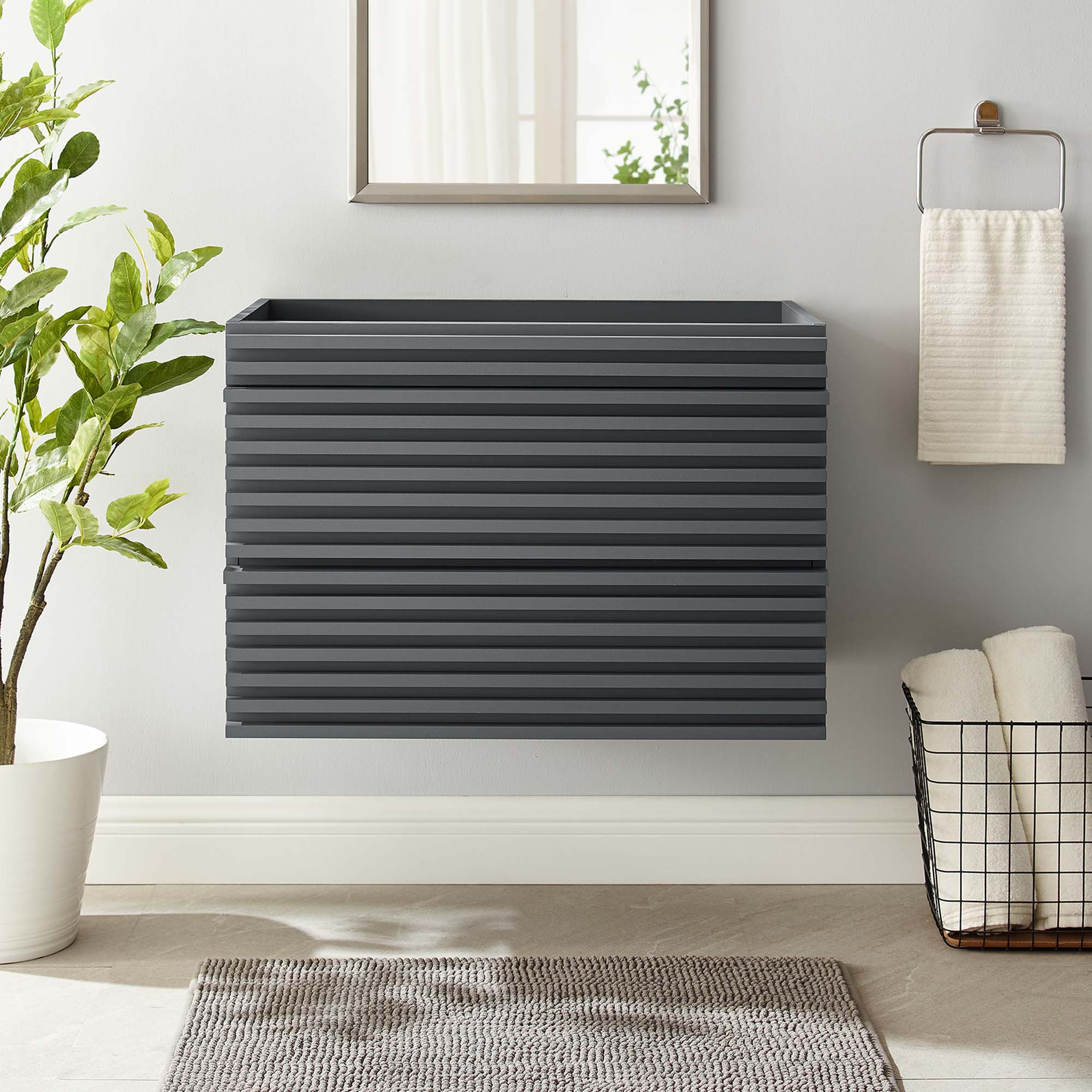 Render Wall-Mount Bathroom Cabinet Basin Not Included by Modway