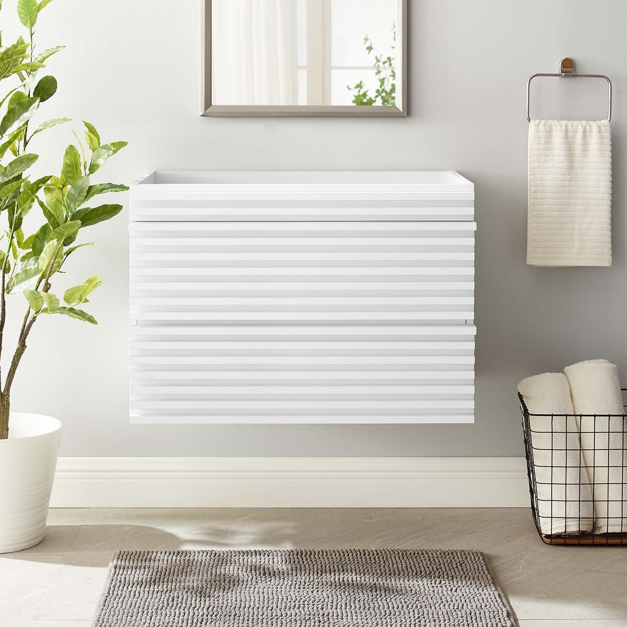 Render Wall-Mount Bathroom Cabinet Basin Not Included by Modway