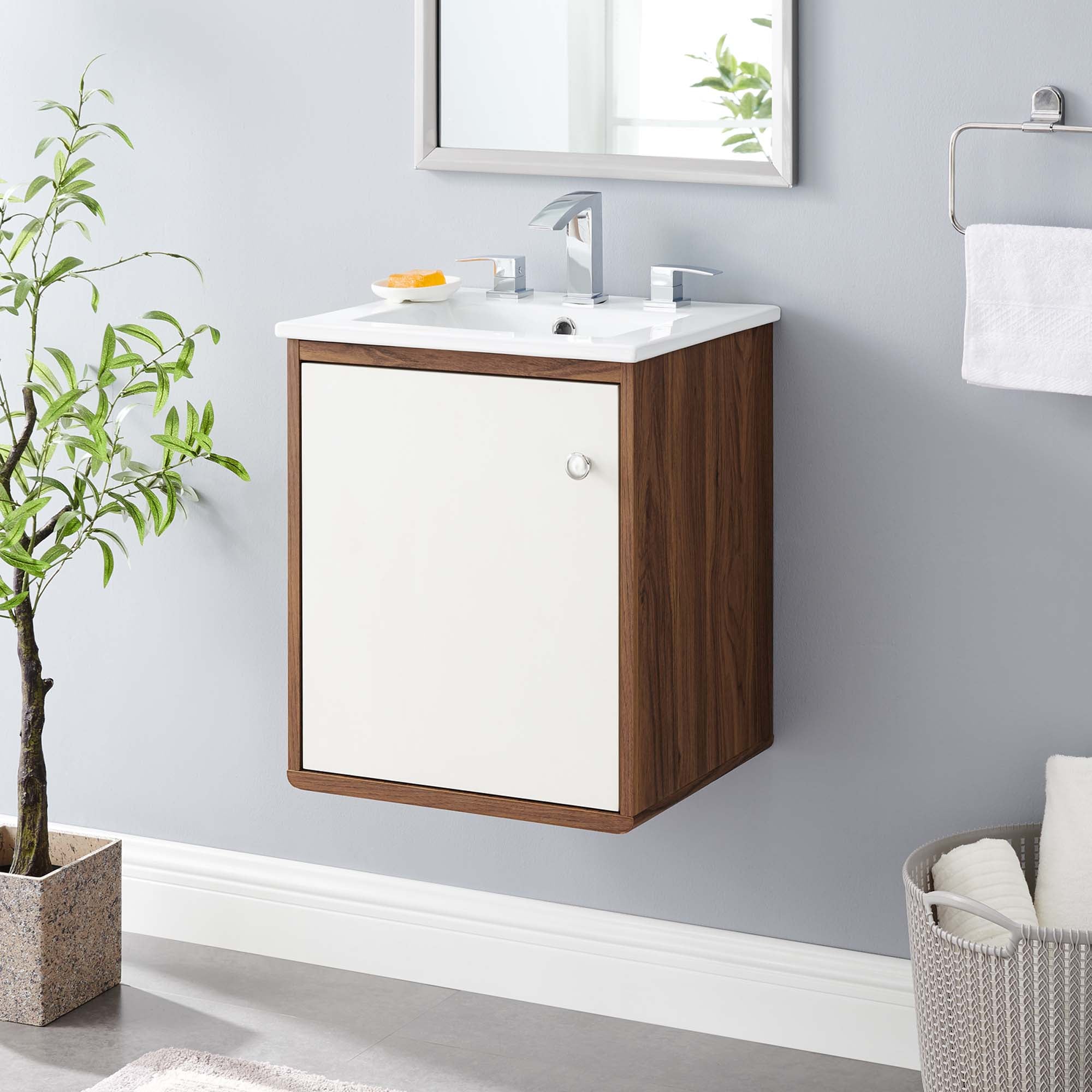 Transmit Wall-Mount Bathroom Vanity Basin Included by Modway