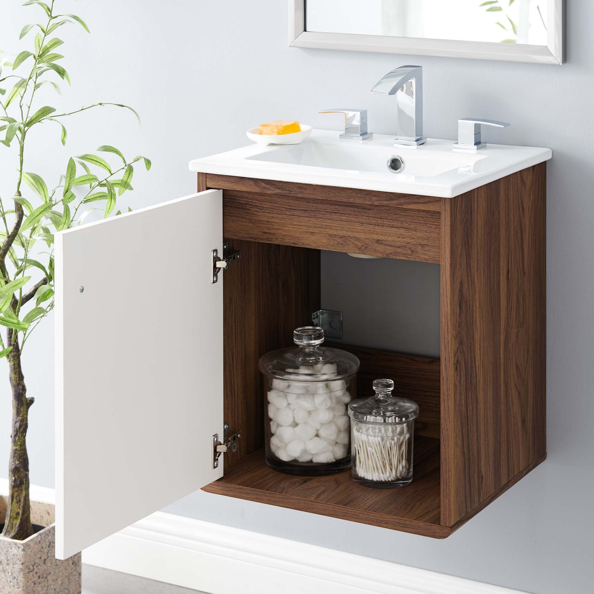 Transmit Wall-Mount Bathroom Vanity Basin Included by Modway