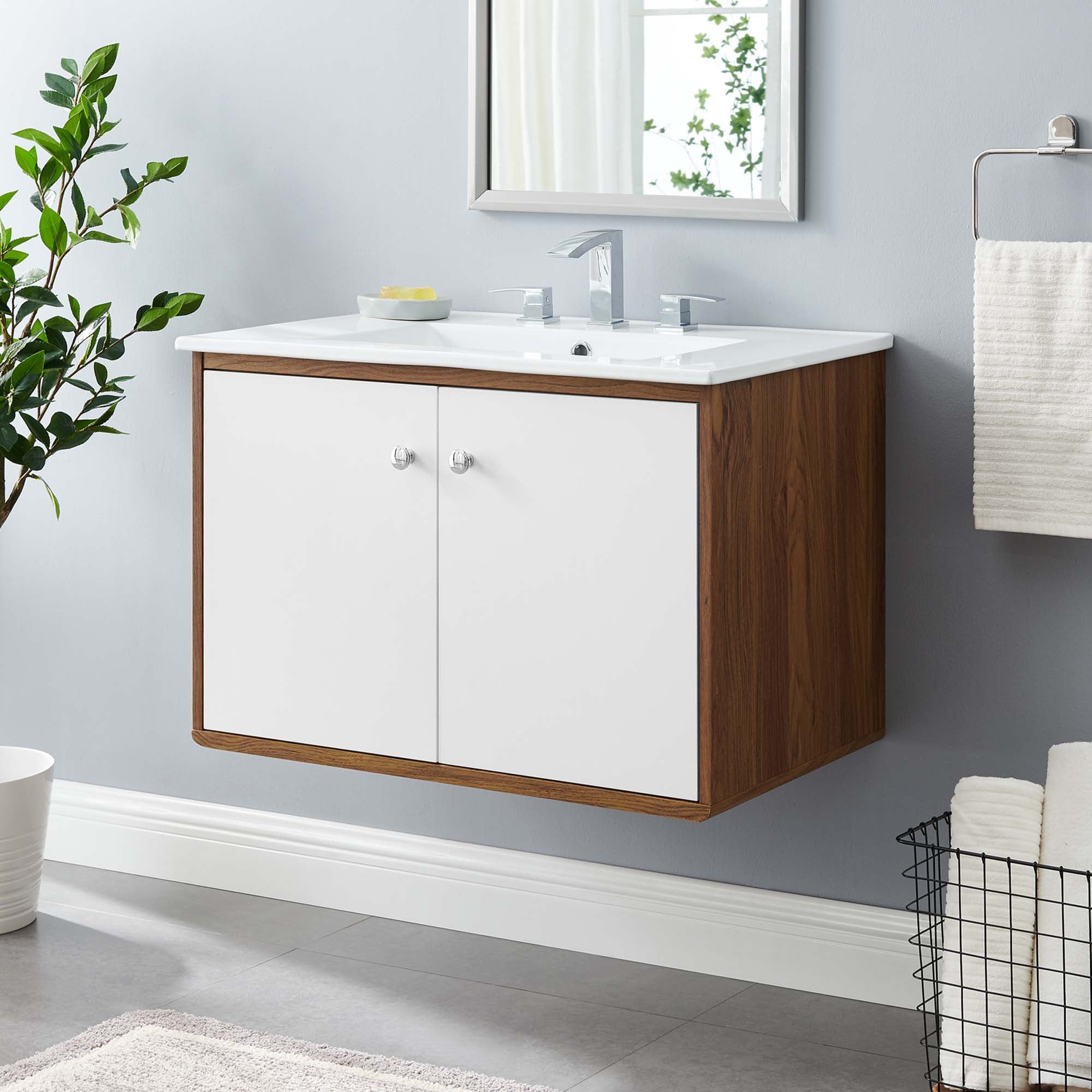 Transmit Wall-Mount Bathroom Vanity Basin Included by Modway