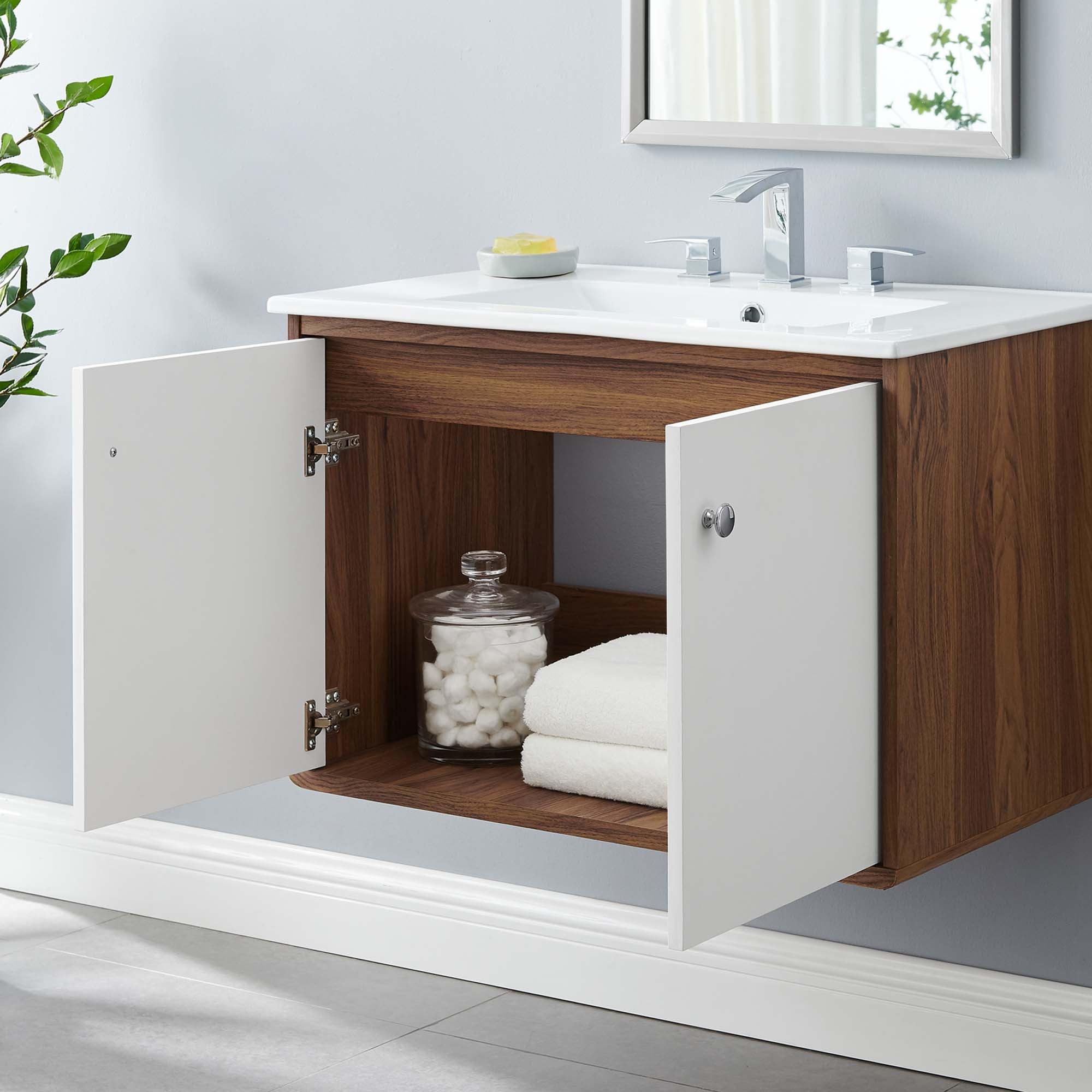 Transmit Wall-Mount Bathroom Vanity Basin Included by Modway