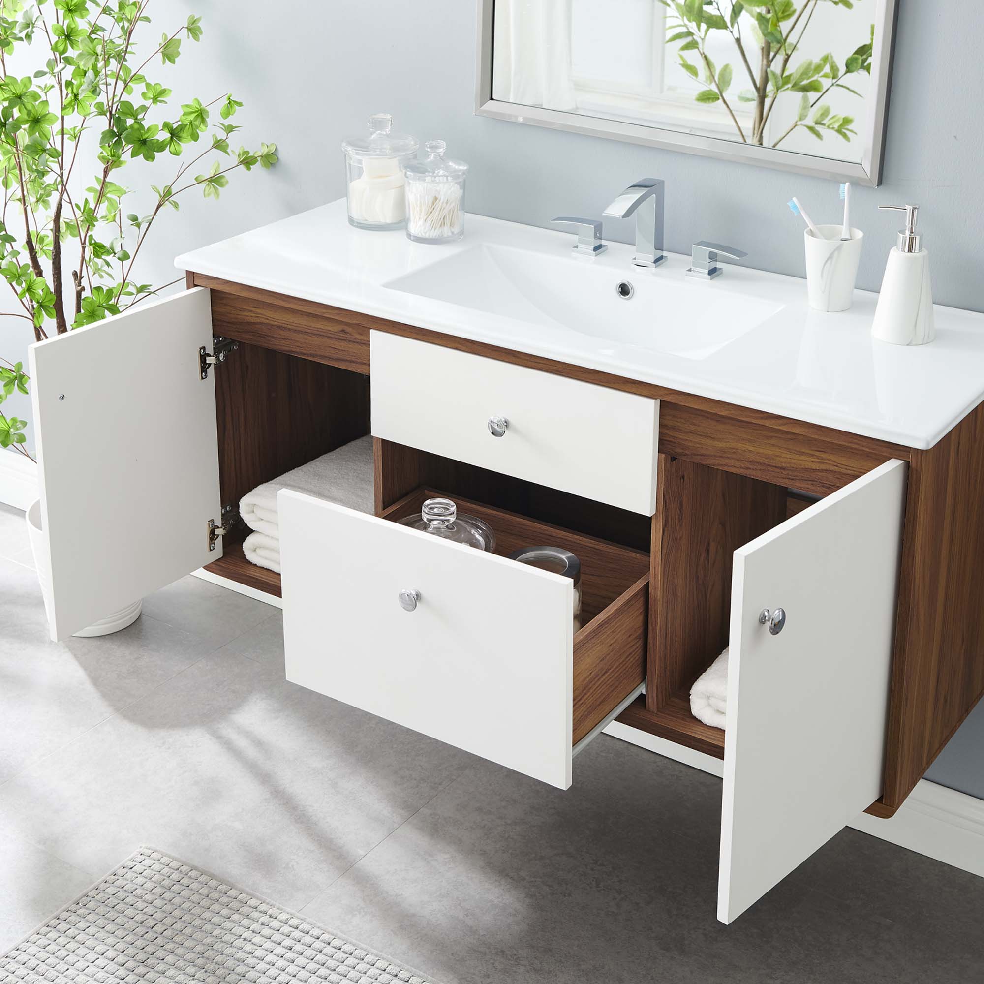 Transmit Wall-Mount Bathroom Vanity Basin Included by Modway