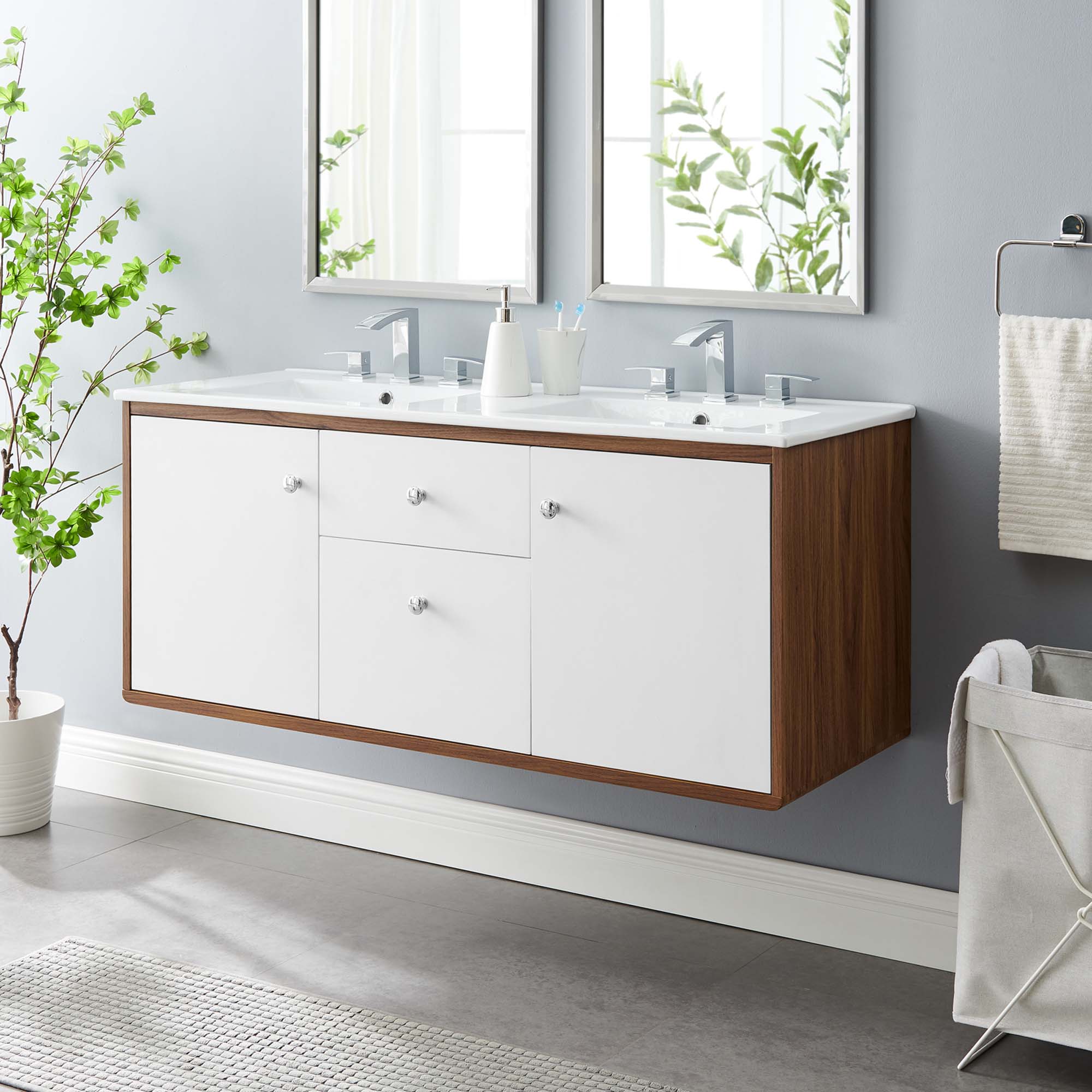 Transmit Wall-Mount Bathroom Vanity Basin Included by Modway