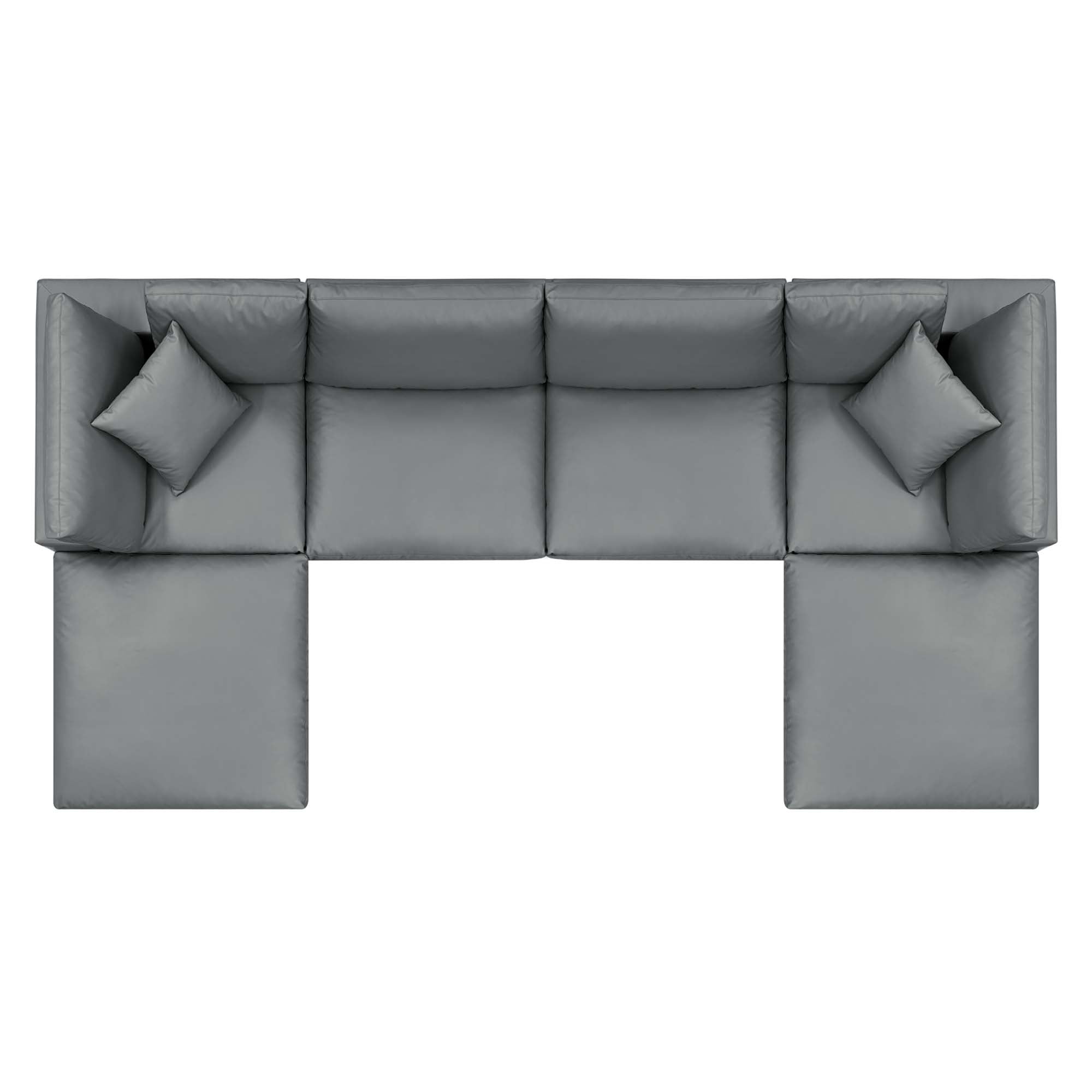 Commix 6-Piece Down Filled Overstuffed Performance Velvet Sectional Sofa by Modway