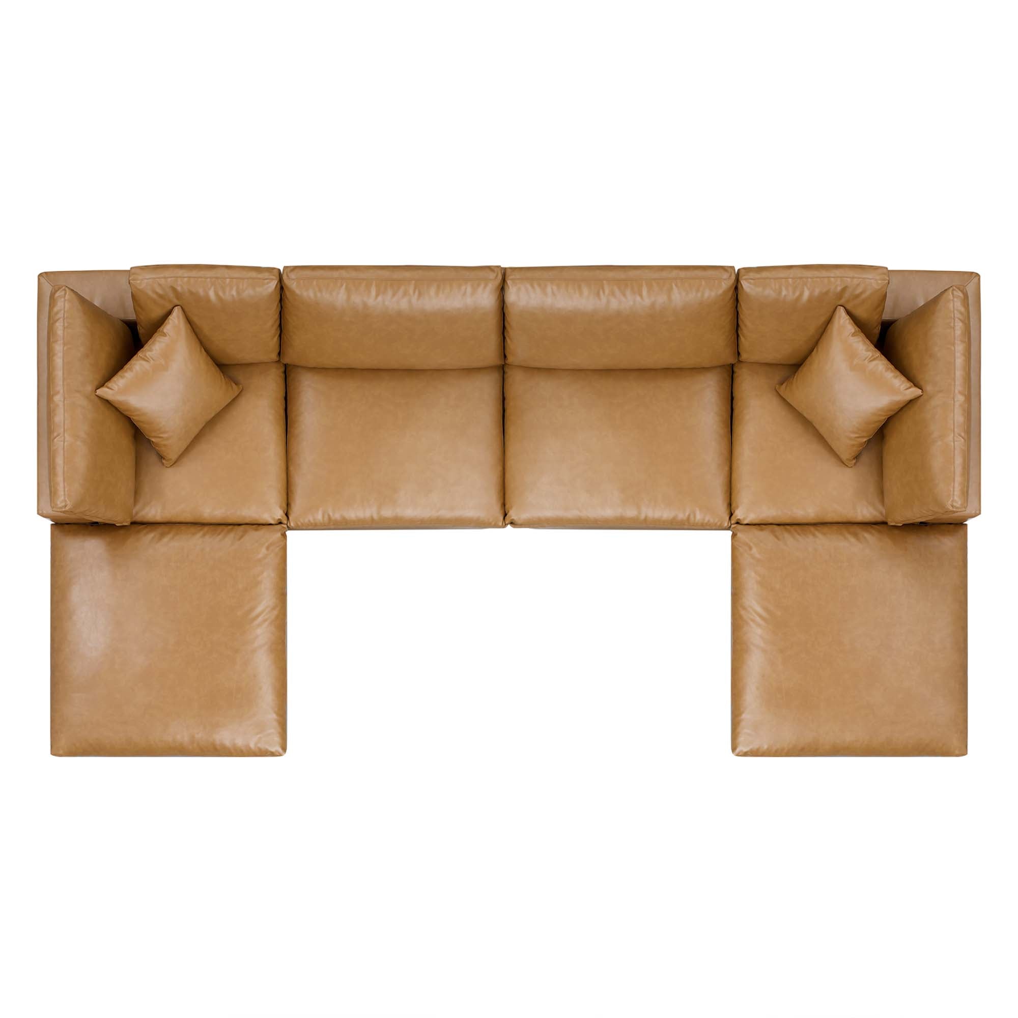 Commix 6-Piece Down Filled Overstuffed Performance Velvet Sectional Sofa by Modway