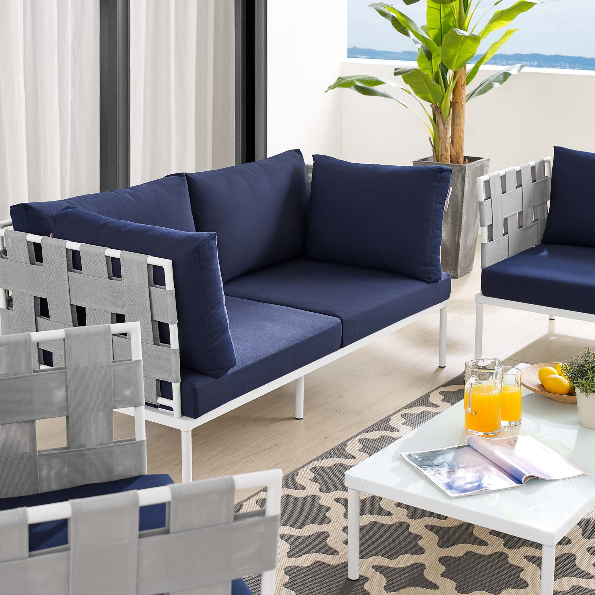 Harmony 5-Piece Sunbrella® Outdoor Patio Aluminum Furniture Set by Modway