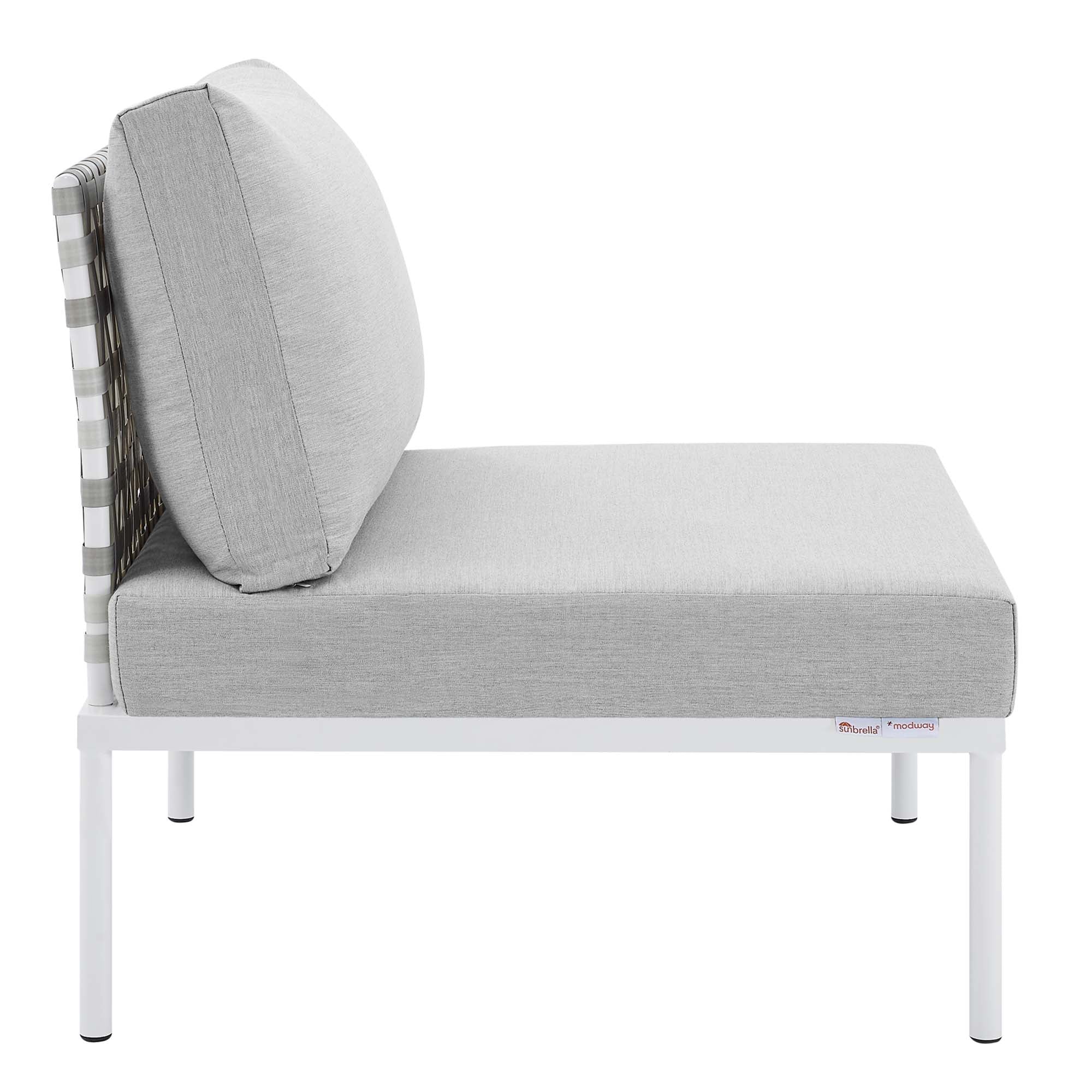 Harmony 7-Piece Sunbrella® Basket Weave Outdoor Patio Aluminum Sectional Sofa Set by Modway