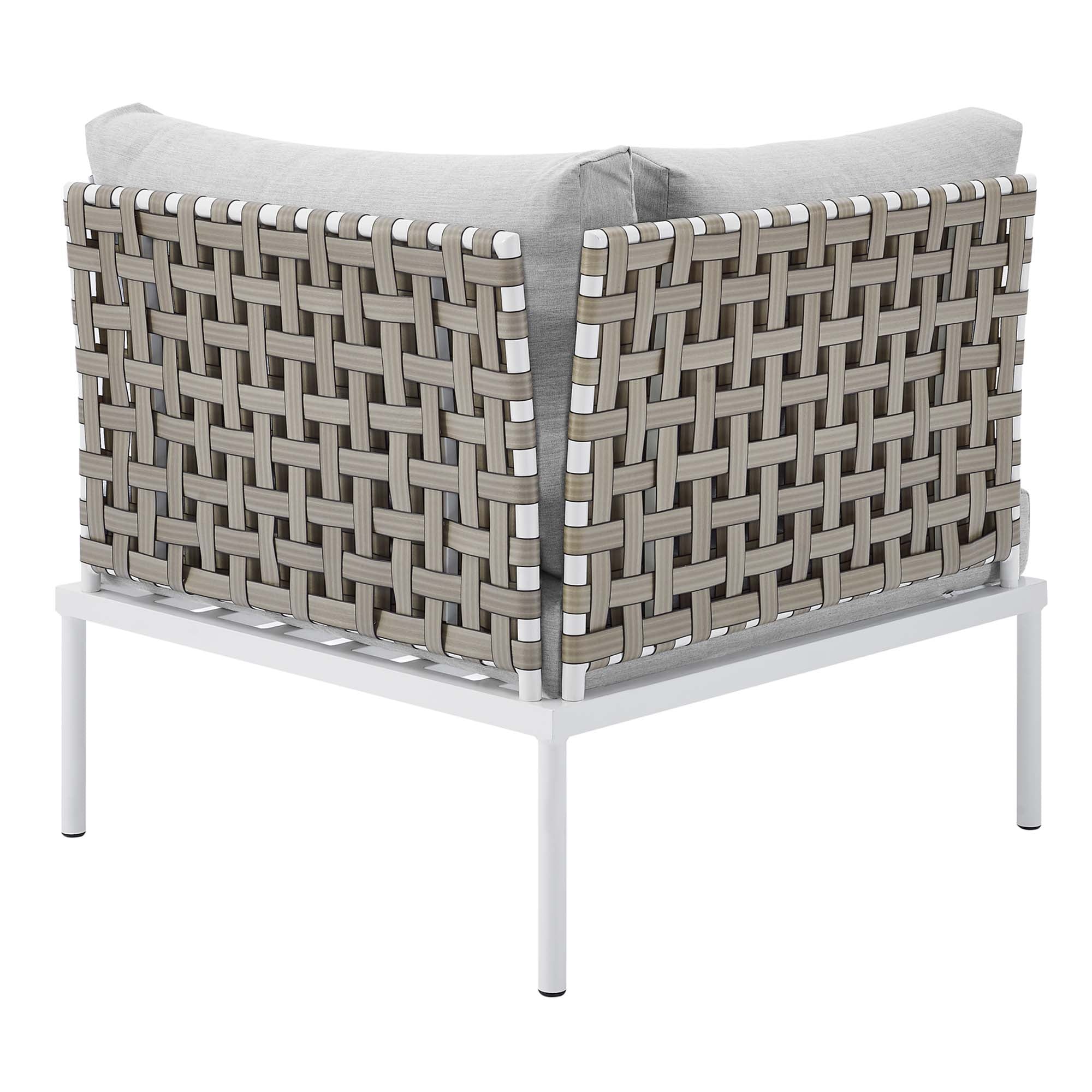Harmony 7-Piece Sunbrella® Basket Weave Outdoor Patio Aluminum Sectional Sofa Set by Modway