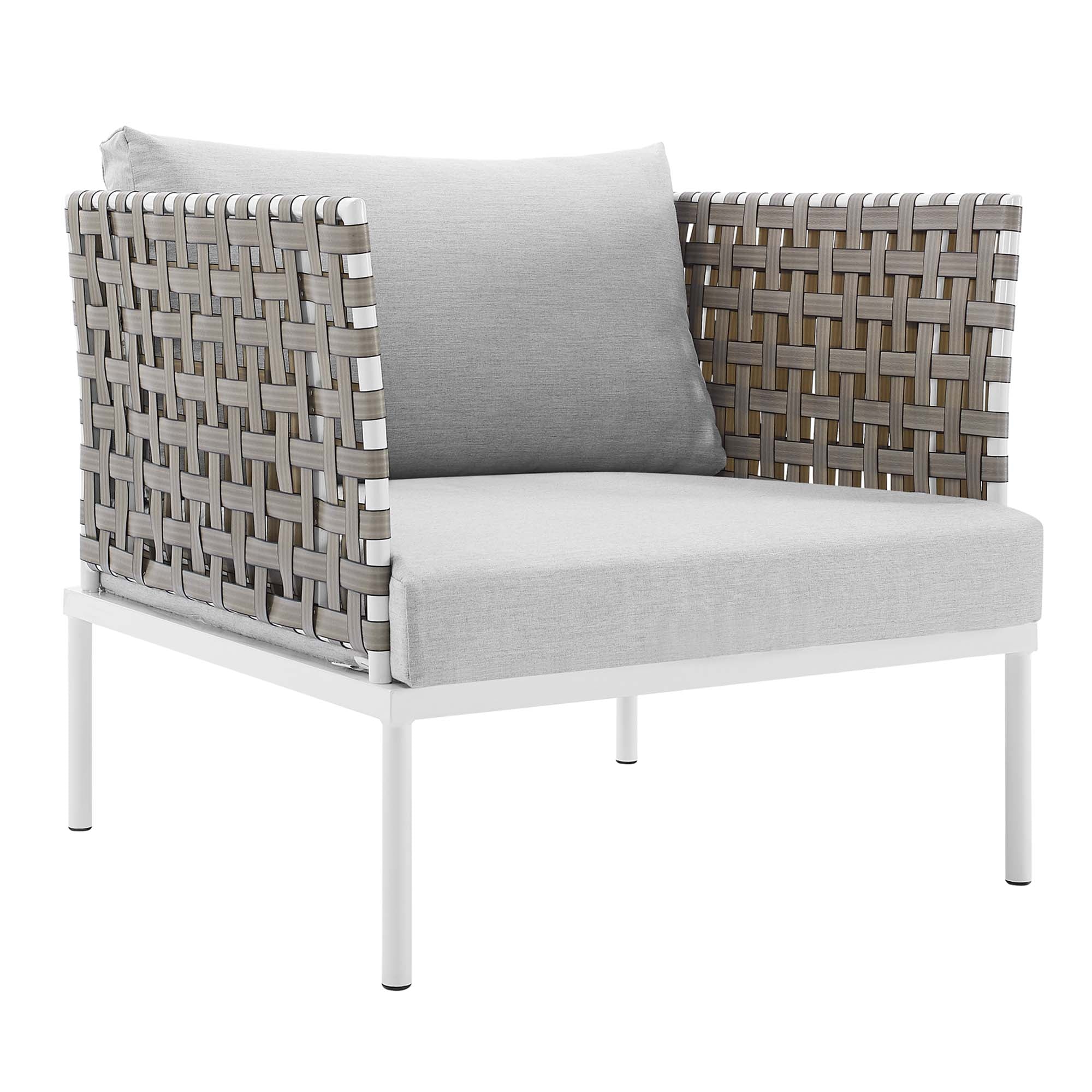 Harmony 7-Piece Sunbrella® Basket Weave Outdoor Patio Aluminum Sectional Sofa Set by Modway