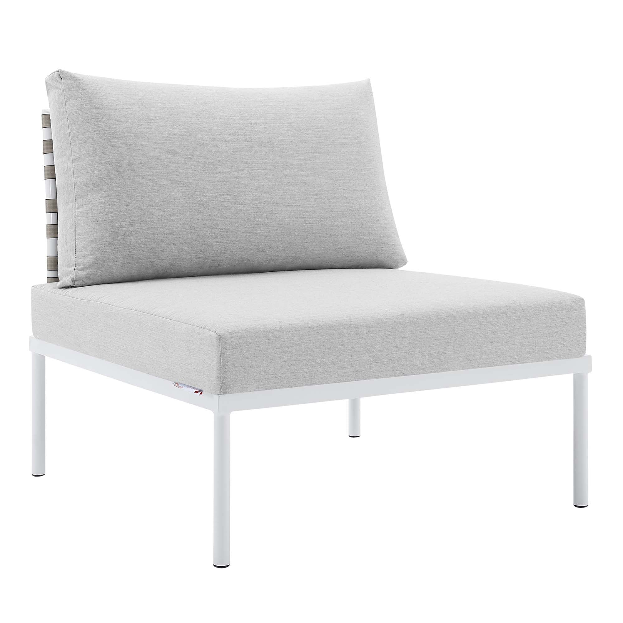 Harmony 7-Piece Sunbrella® Basket Weave Outdoor Patio Aluminum Sectional Sofa Set by Modway