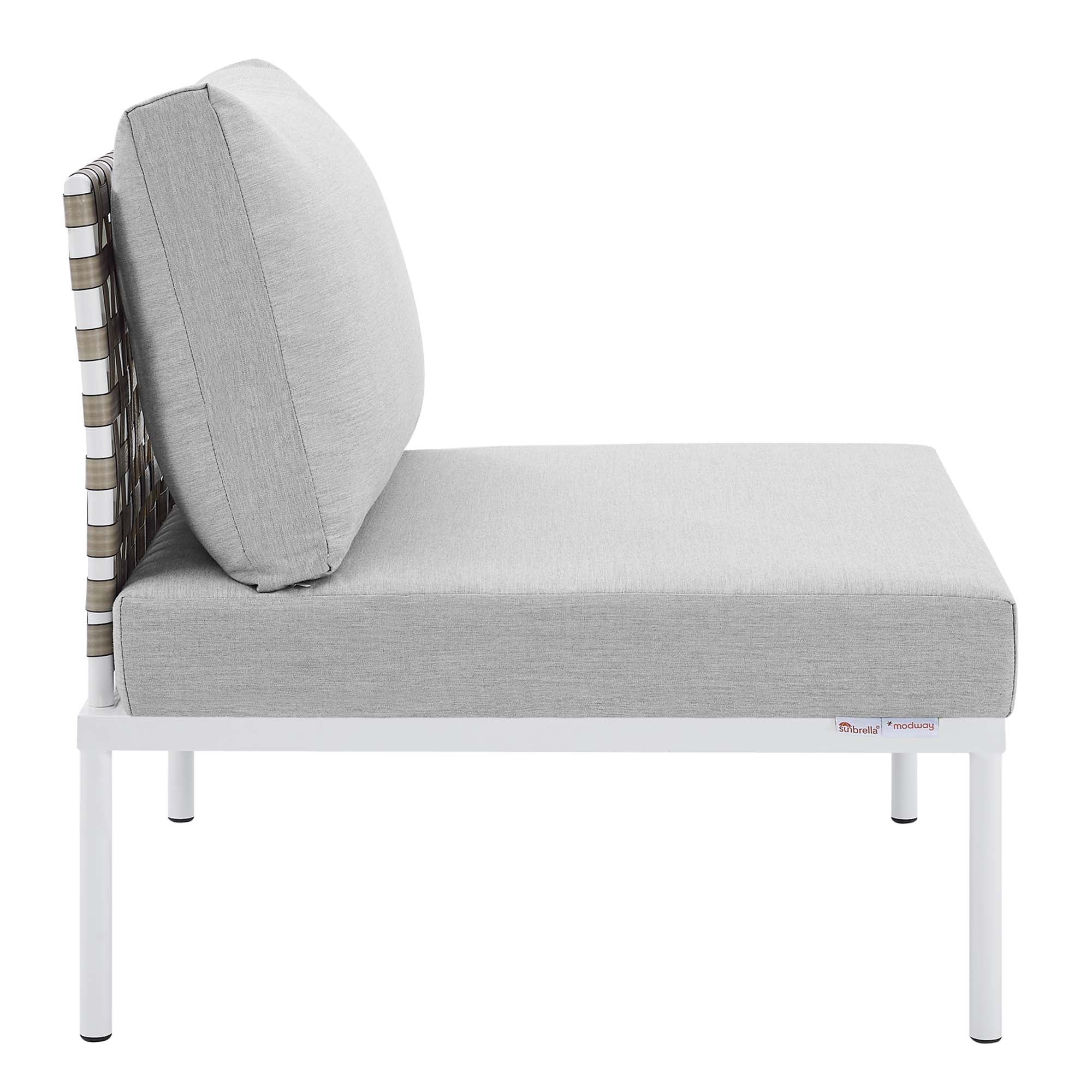 Harmony 7-Piece Sunbrella® Basket Weave Outdoor Patio Aluminum Sectional Sofa Set by Modway