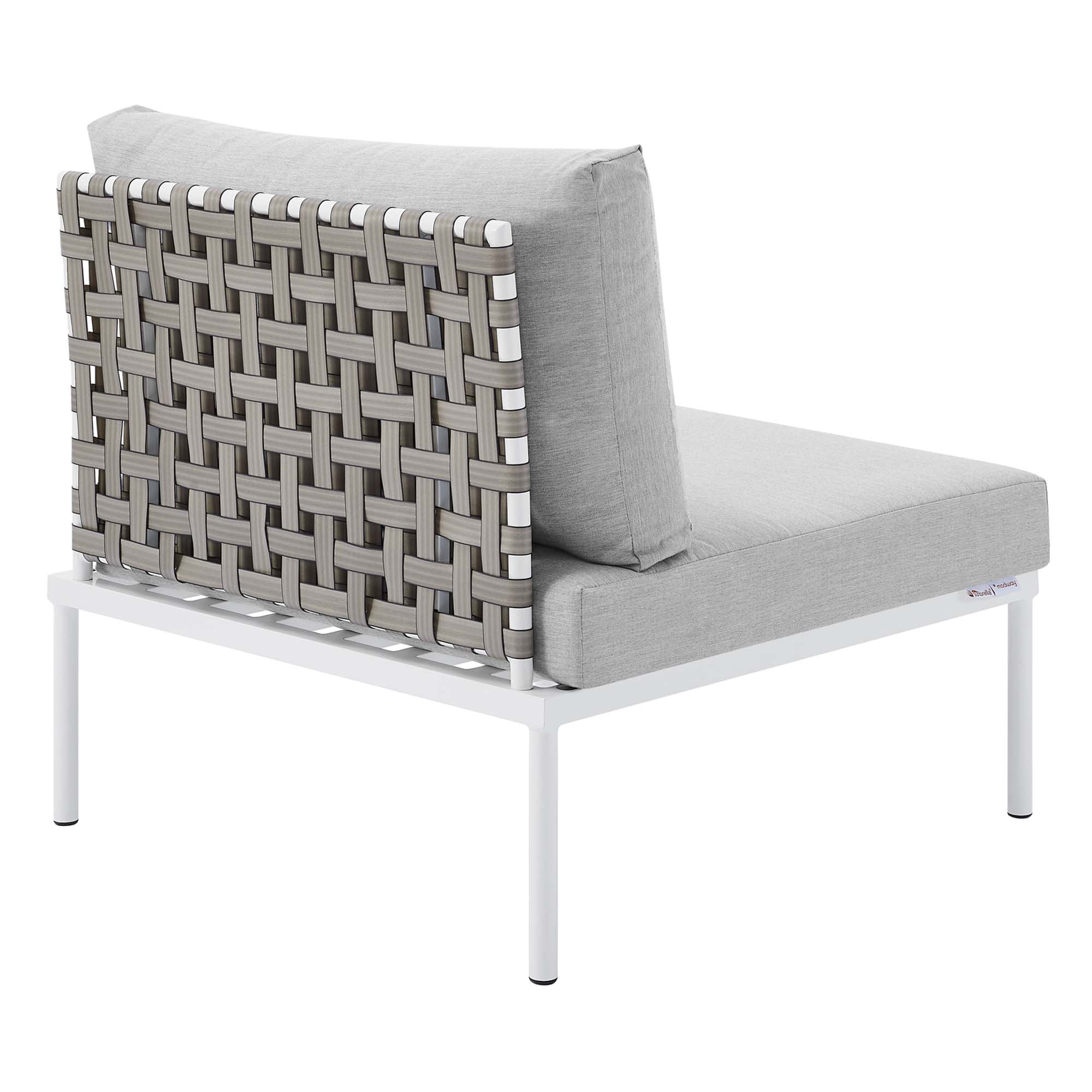 Harmony 7-Piece Sunbrella® Basket Weave Outdoor Patio Aluminum Sectional Sofa Set by Modway