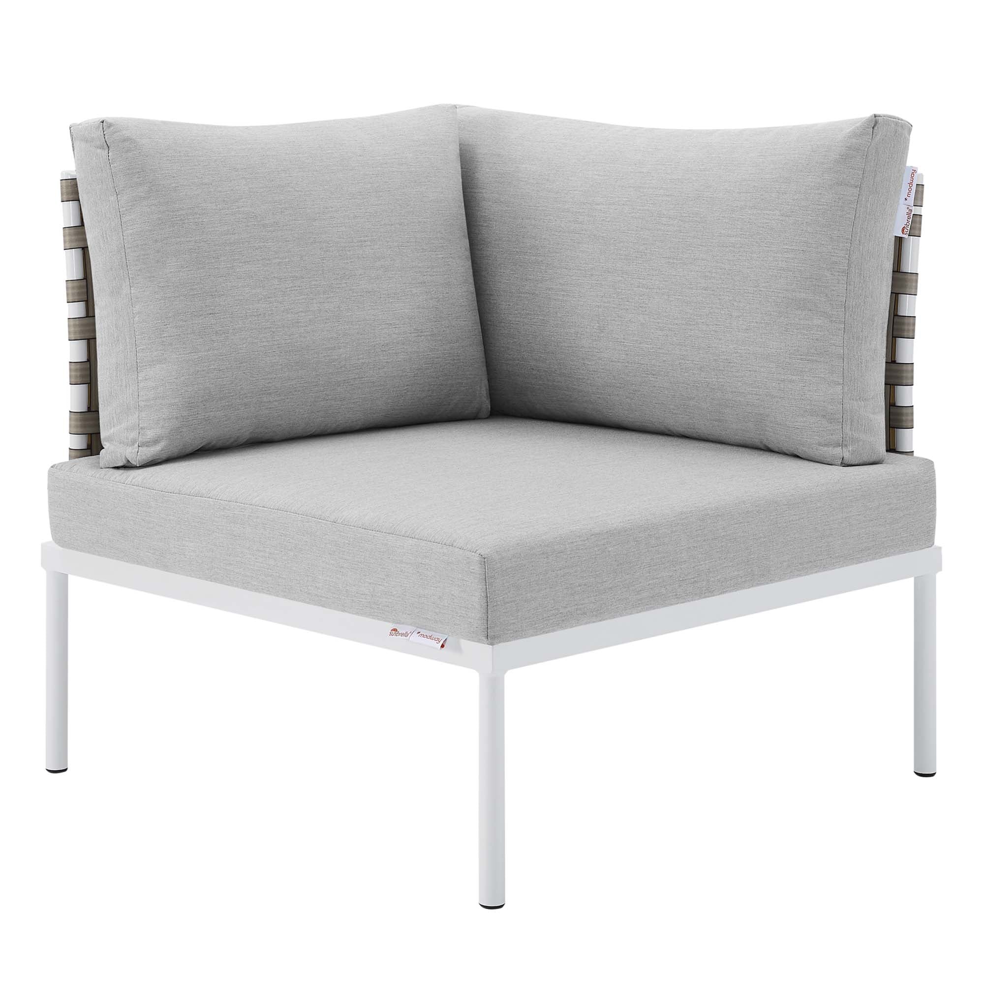 Harmony 7-Piece Sunbrella® Basket Weave Outdoor Patio Aluminum Sectional Sofa Set by Modway