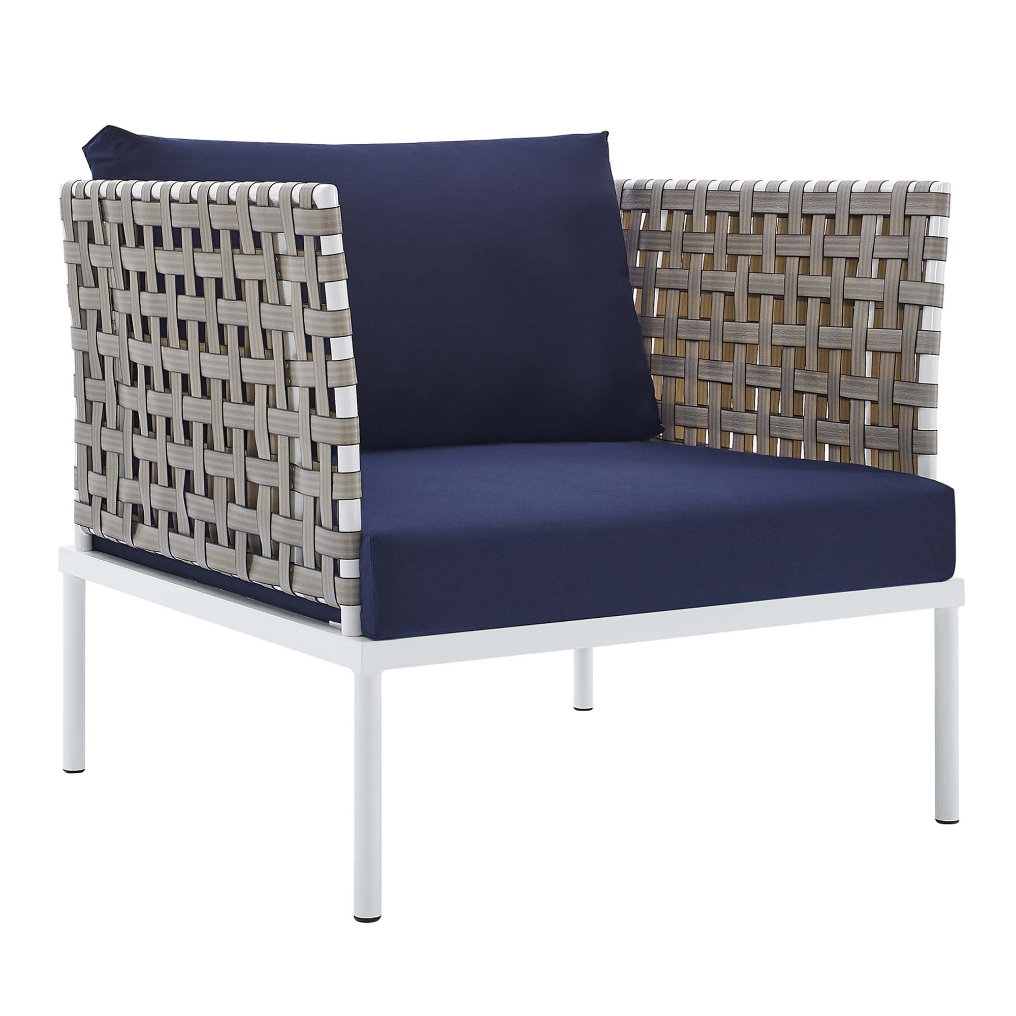 Harmony 7-Piece Sunbrella® Basket Weave Outdoor Patio Aluminum Sectional Sofa Set by Modway