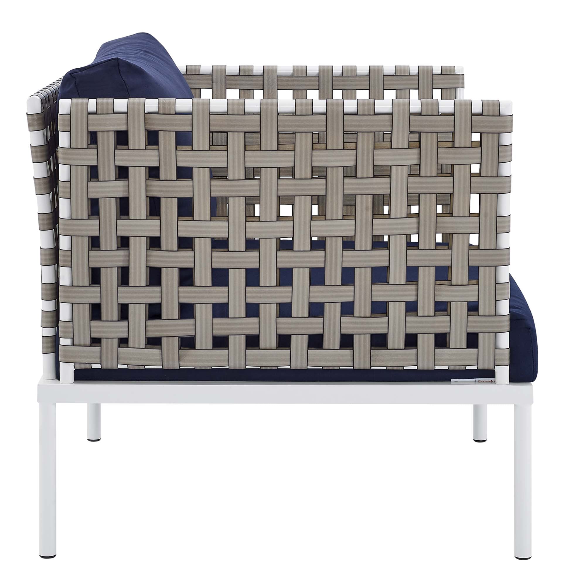Harmony 7-Piece Sunbrella® Basket Weave Outdoor Patio Aluminum Sectional Sofa Set by Modway