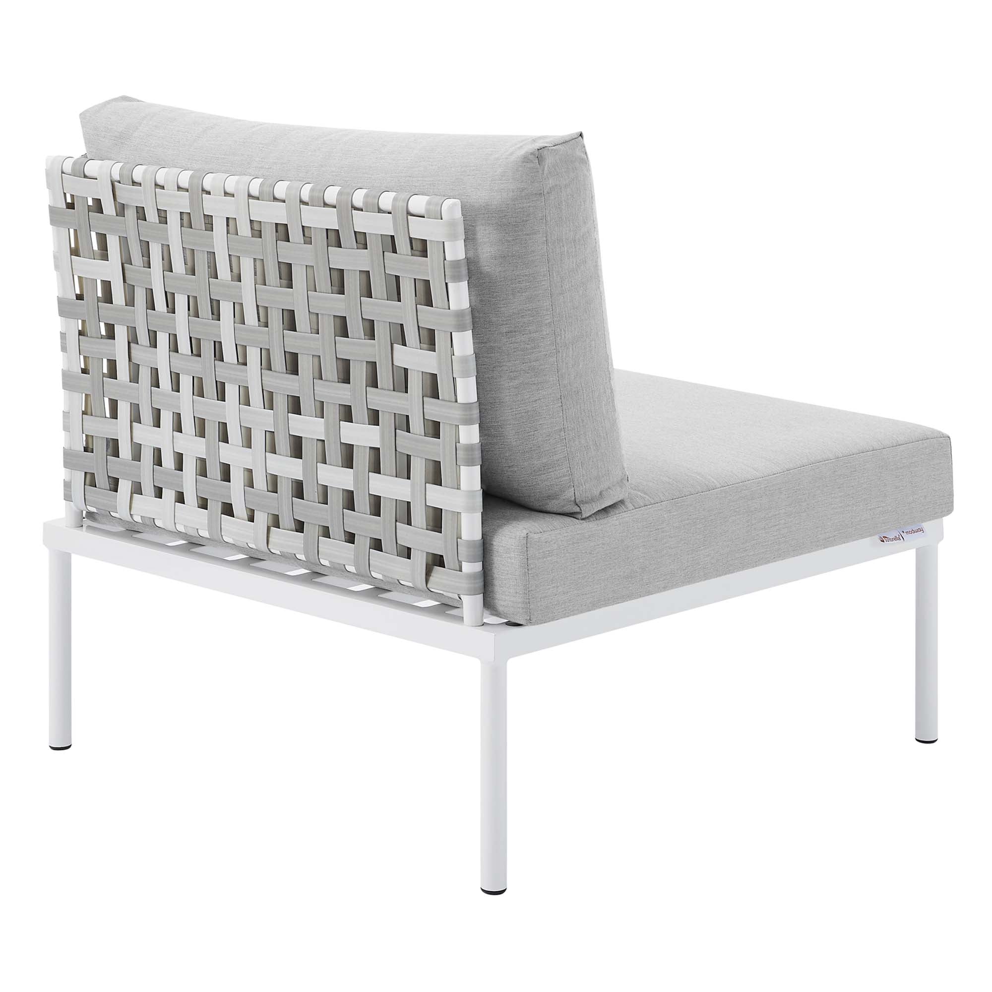 Harmony 8-Piece Sunbrella® Basket Weave Outdoor Patio Aluminum Sectional Sofa Set by Modway