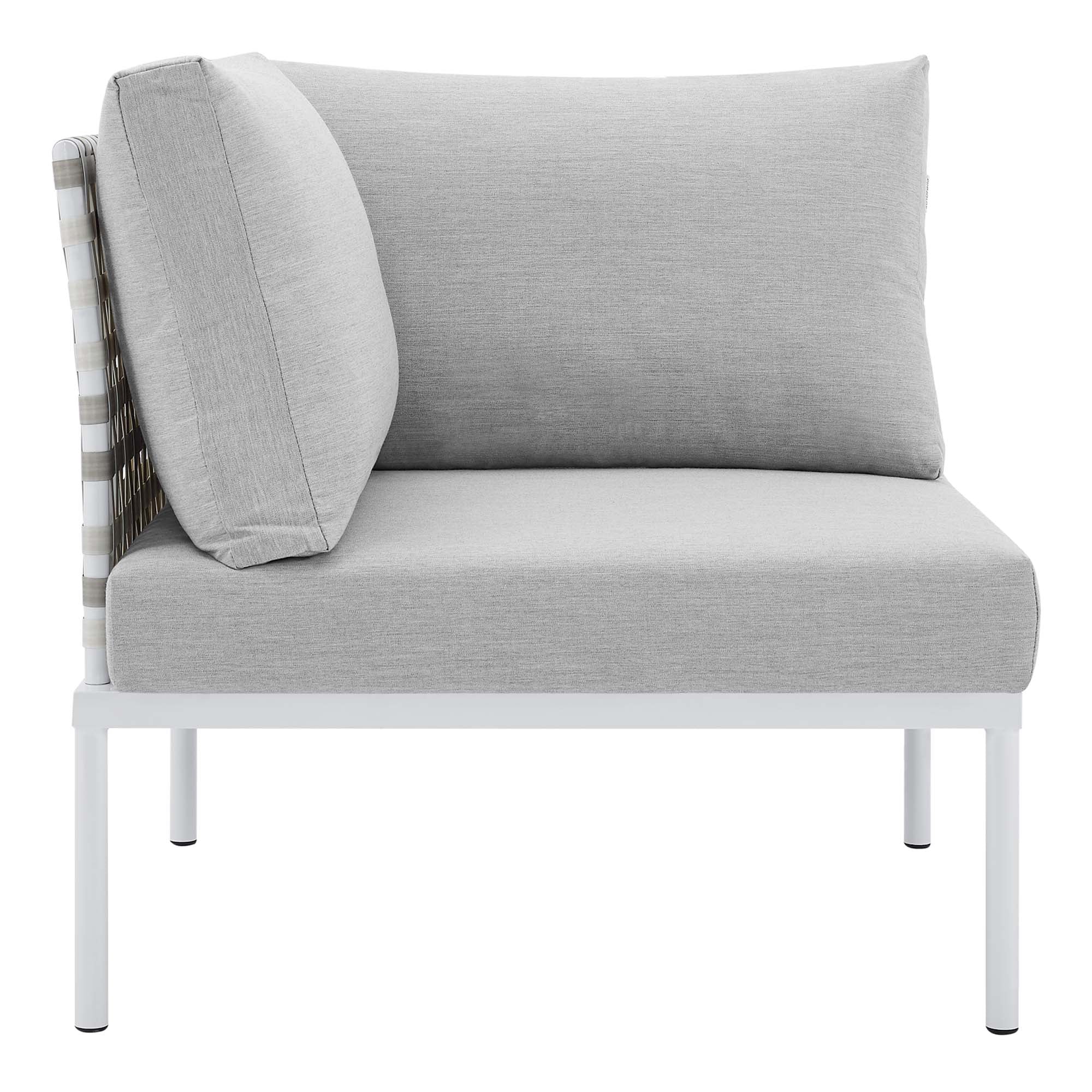Harmony 8-Piece Sunbrella® Basket Weave Outdoor Patio Aluminum Sectional Sofa Set by Modway