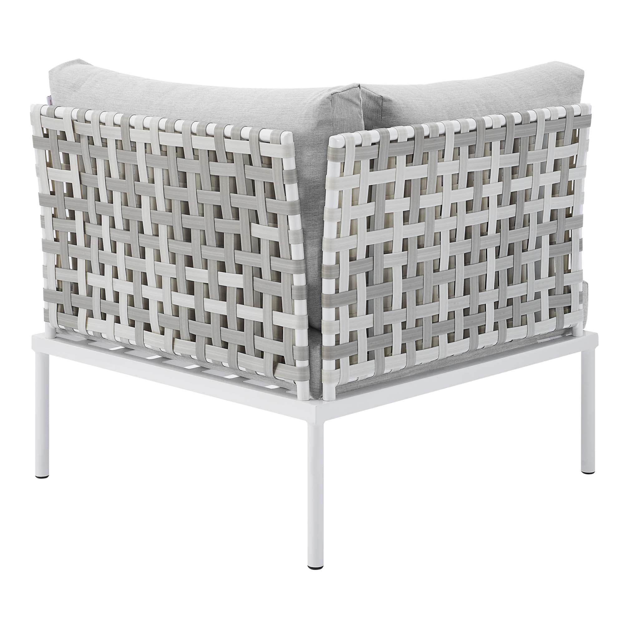 Harmony 8-Piece Sunbrella® Basket Weave Outdoor Patio Aluminum Sectional Sofa Set by Modway