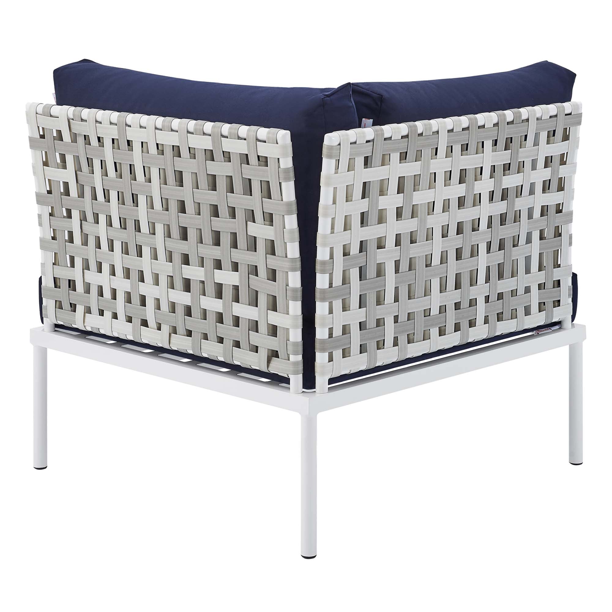 Harmony 8-Piece Sunbrella® Basket Weave Outdoor Patio Aluminum Sectional Sofa Set by Modway
