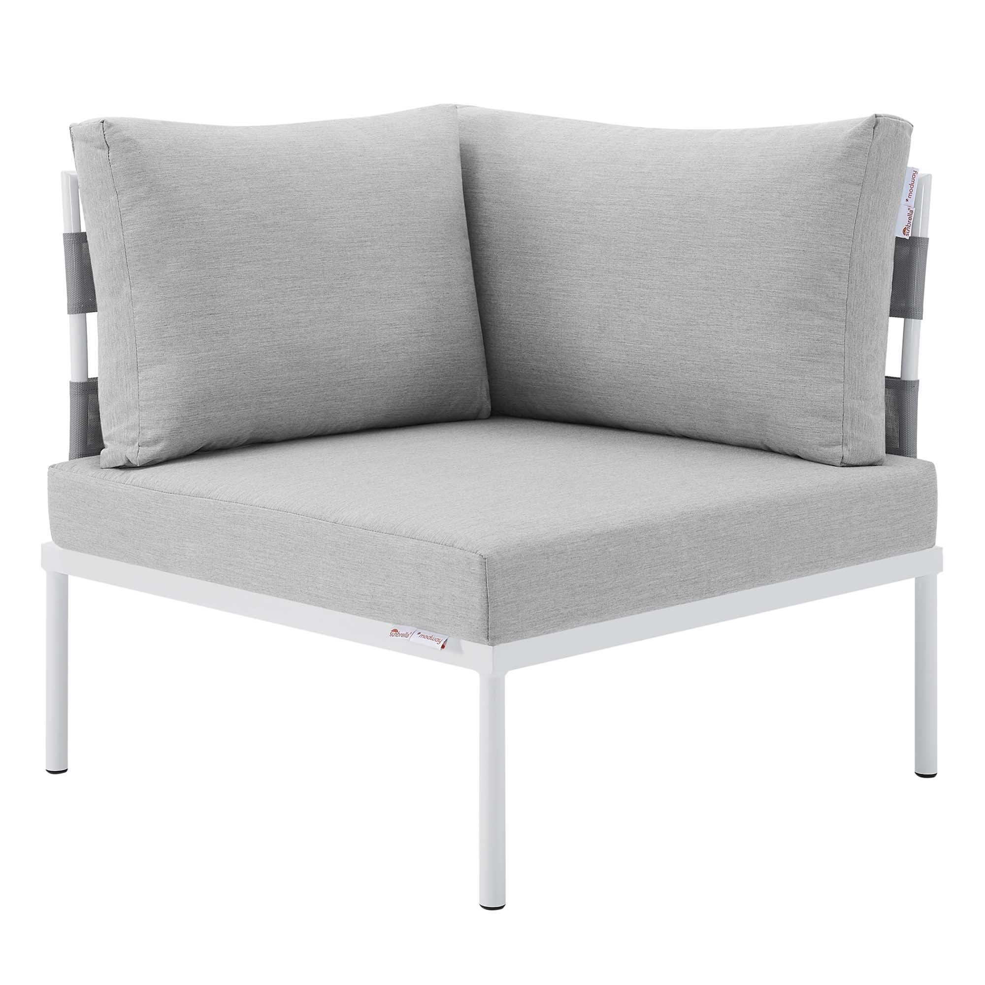 Harmony 8-Piece Sunbrella® Outdoor Patio Aluminum Sectional Sofa Set by Modway