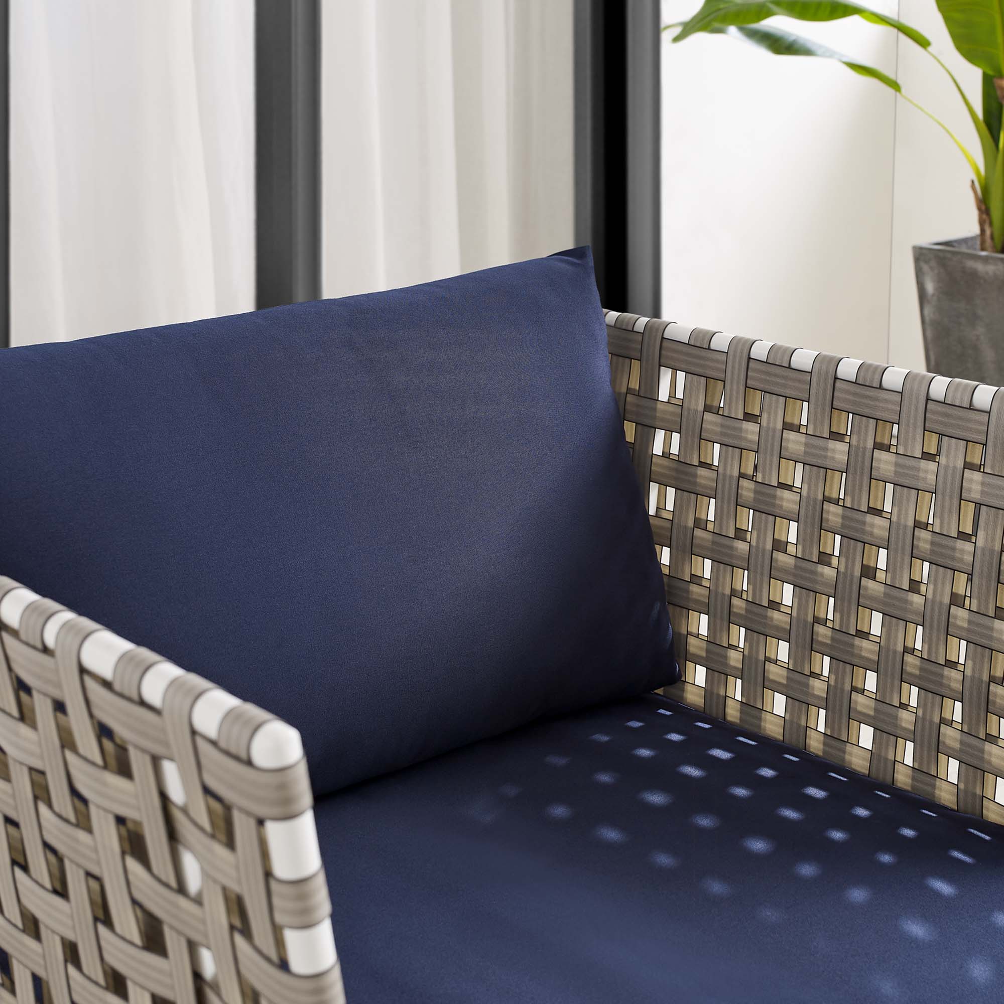 Harmony Sunbrella® Basket Weave Outdoor Patio Aluminum Armchair by Modway