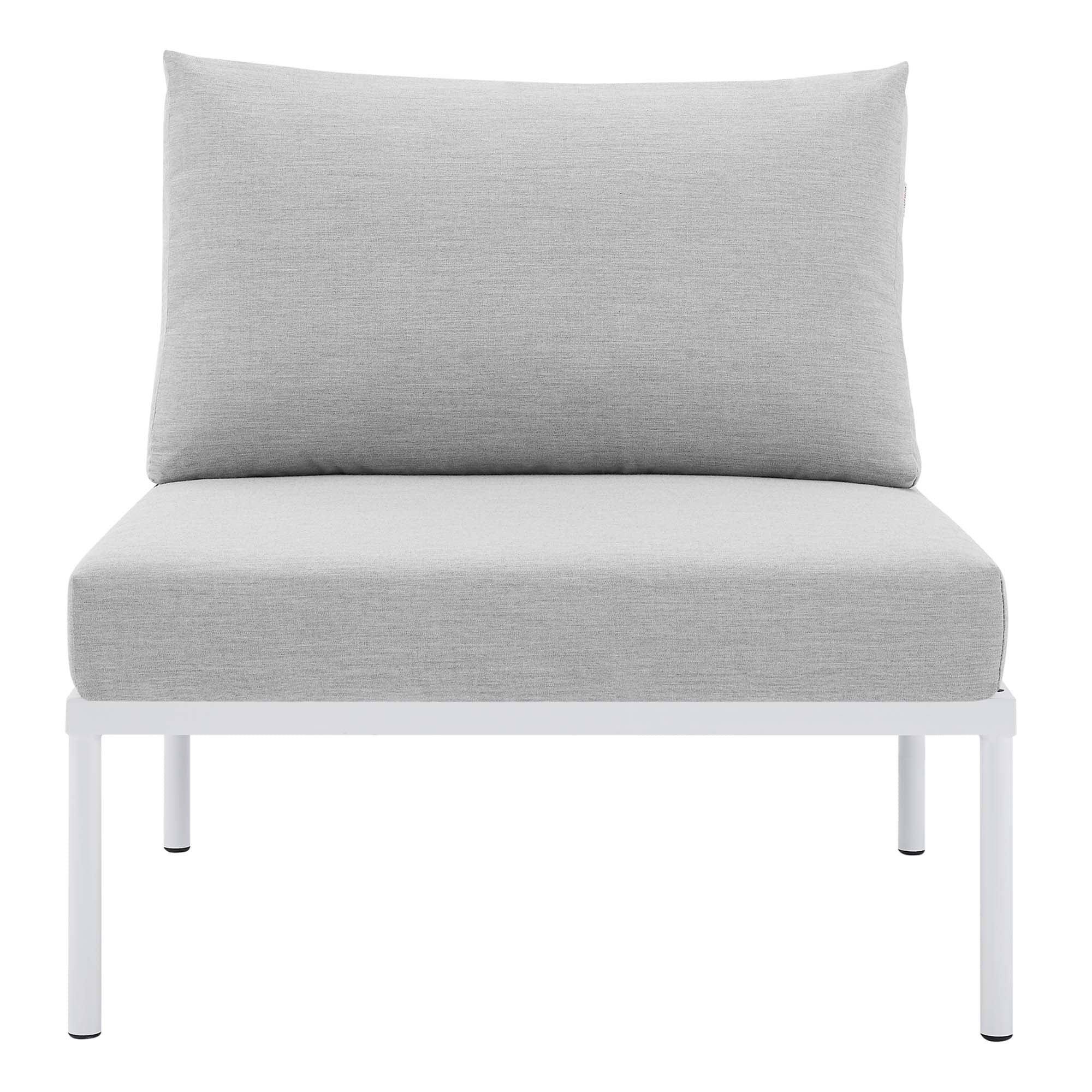 Harmony Sunbrella® Basket Weave Outdoor Patio Aluminum Armless Chair by Modway