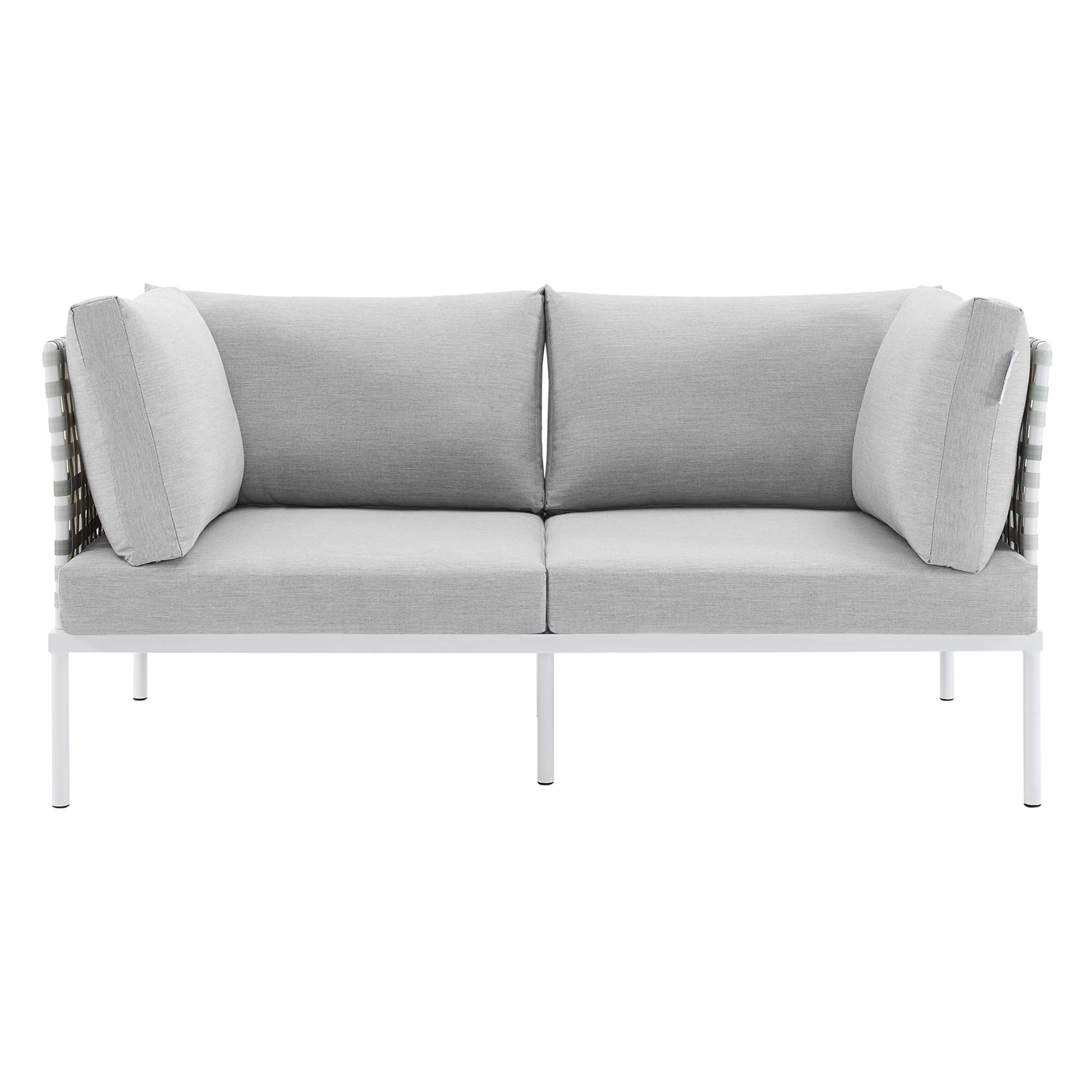 Harmony Sunbrella® Basket Weave Outdoor Patio Aluminum Loveseat by Modway
