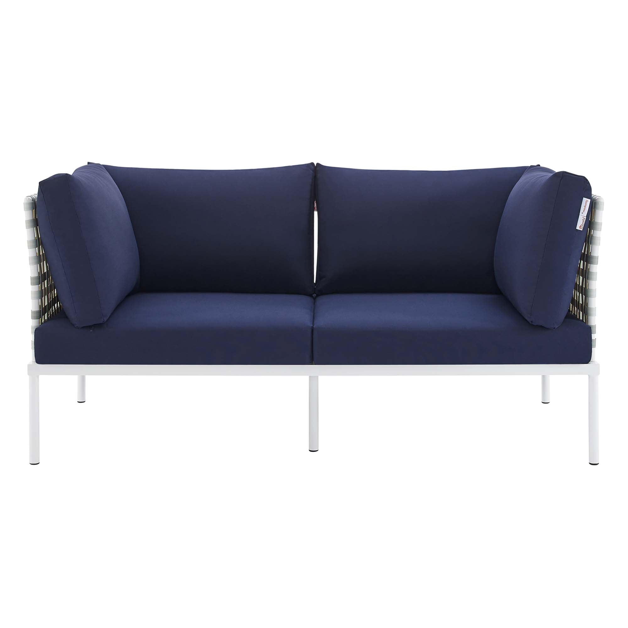 Harmony Sunbrella® Basket Weave Outdoor Patio Aluminum Loveseat by Modway