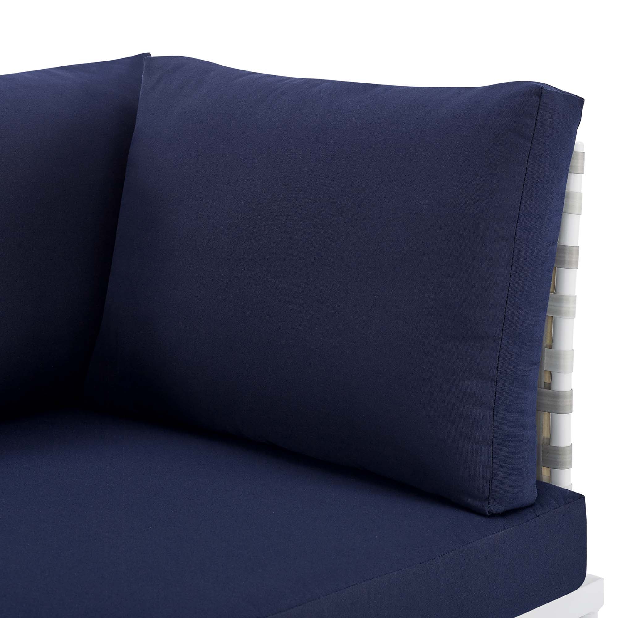 Harmony Sunbrella® Basket Weave Outdoor Patio Aluminum Loveseat by Modway