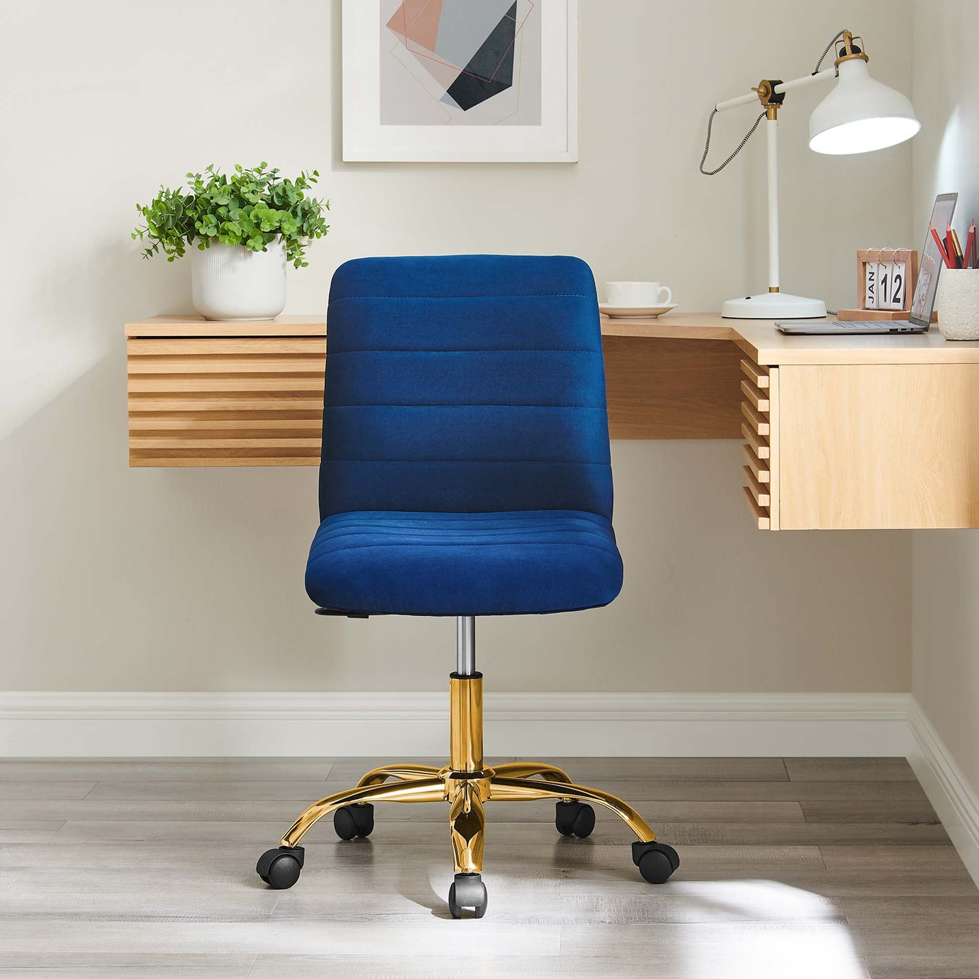 Ripple Armless Performance Velvet Office Chair by Modway