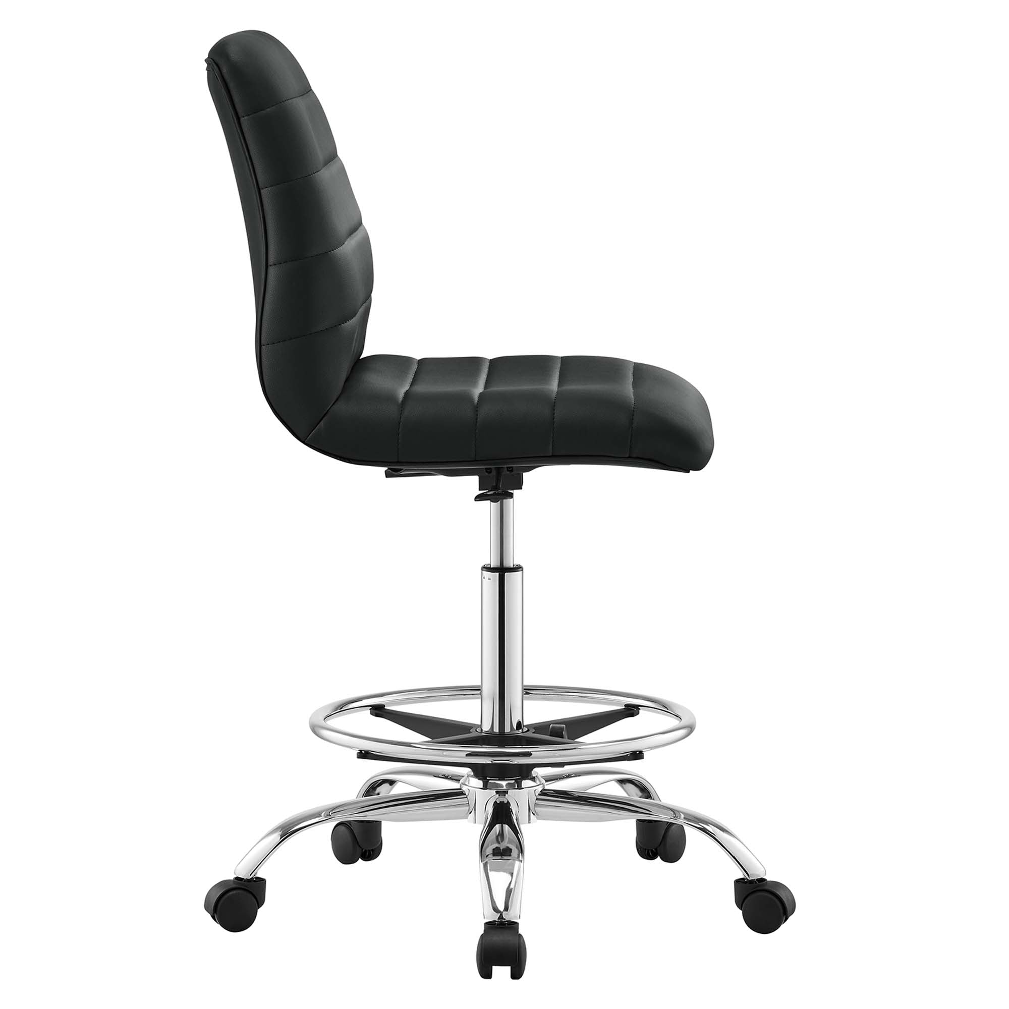 Ripple Armless Vegan Leather Drafting Chair by Modway