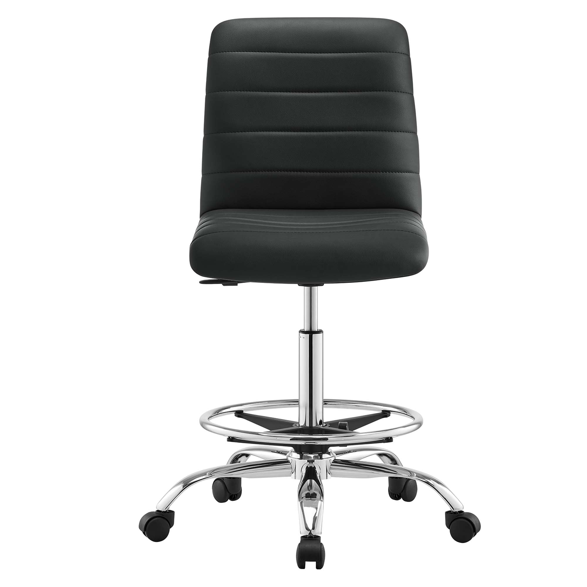 Ripple Armless Vegan Leather Drafting Chair by Modway