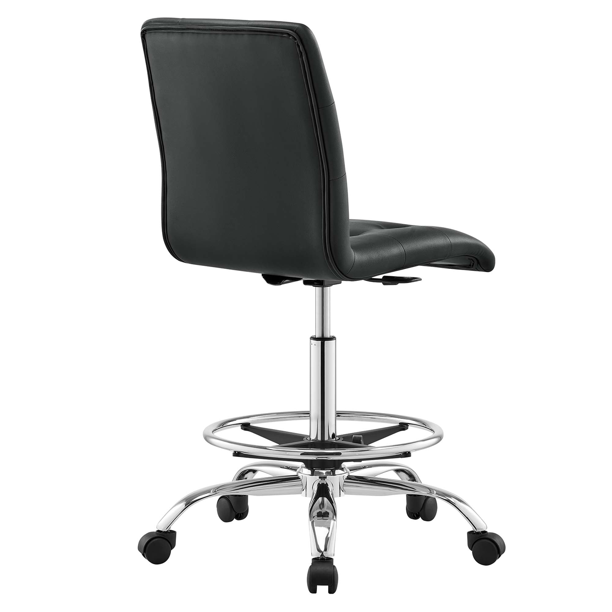 Prim Armless Vegan Leather Drafting Chair by Modway