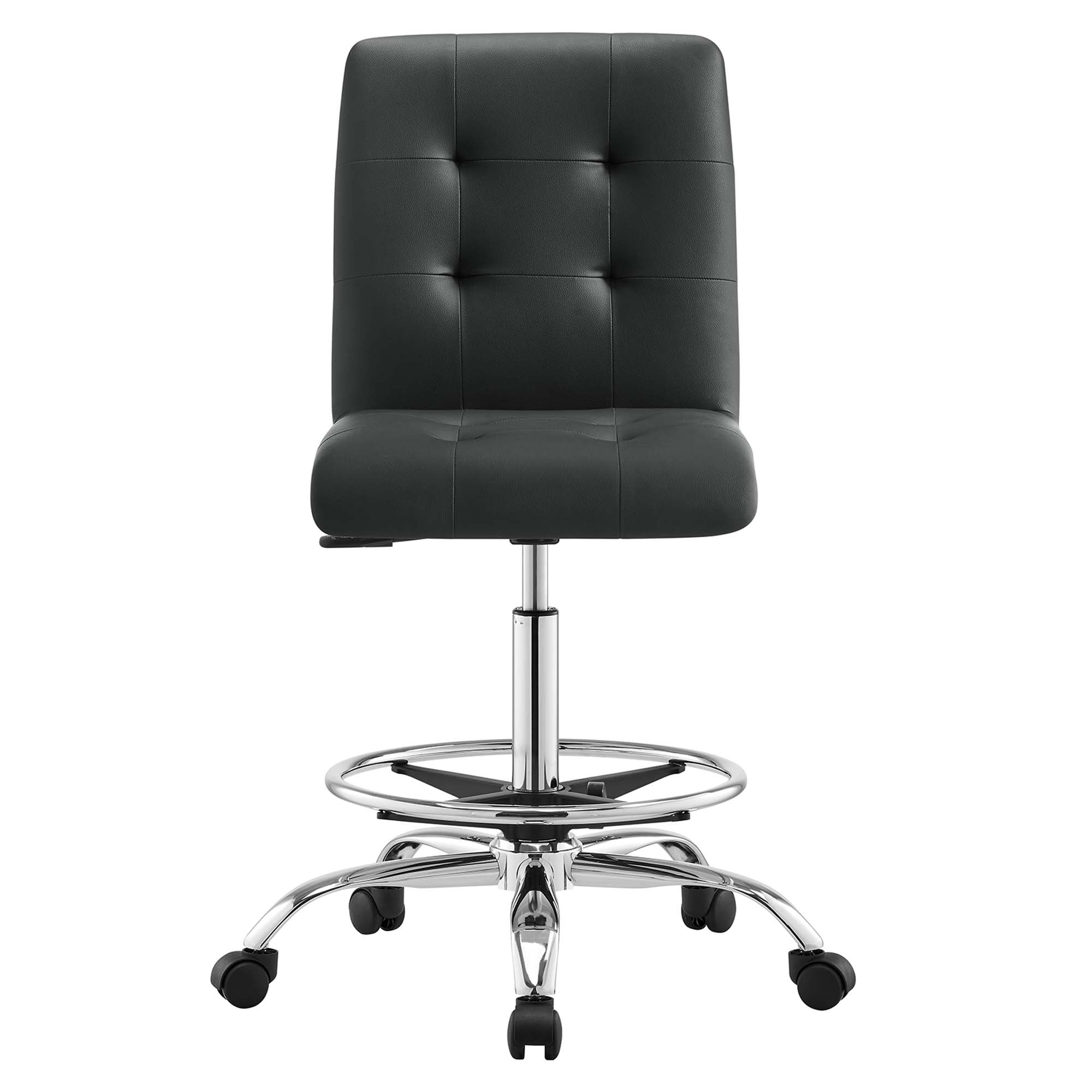 Prim Armless Vegan Leather Drafting Chair by Modway