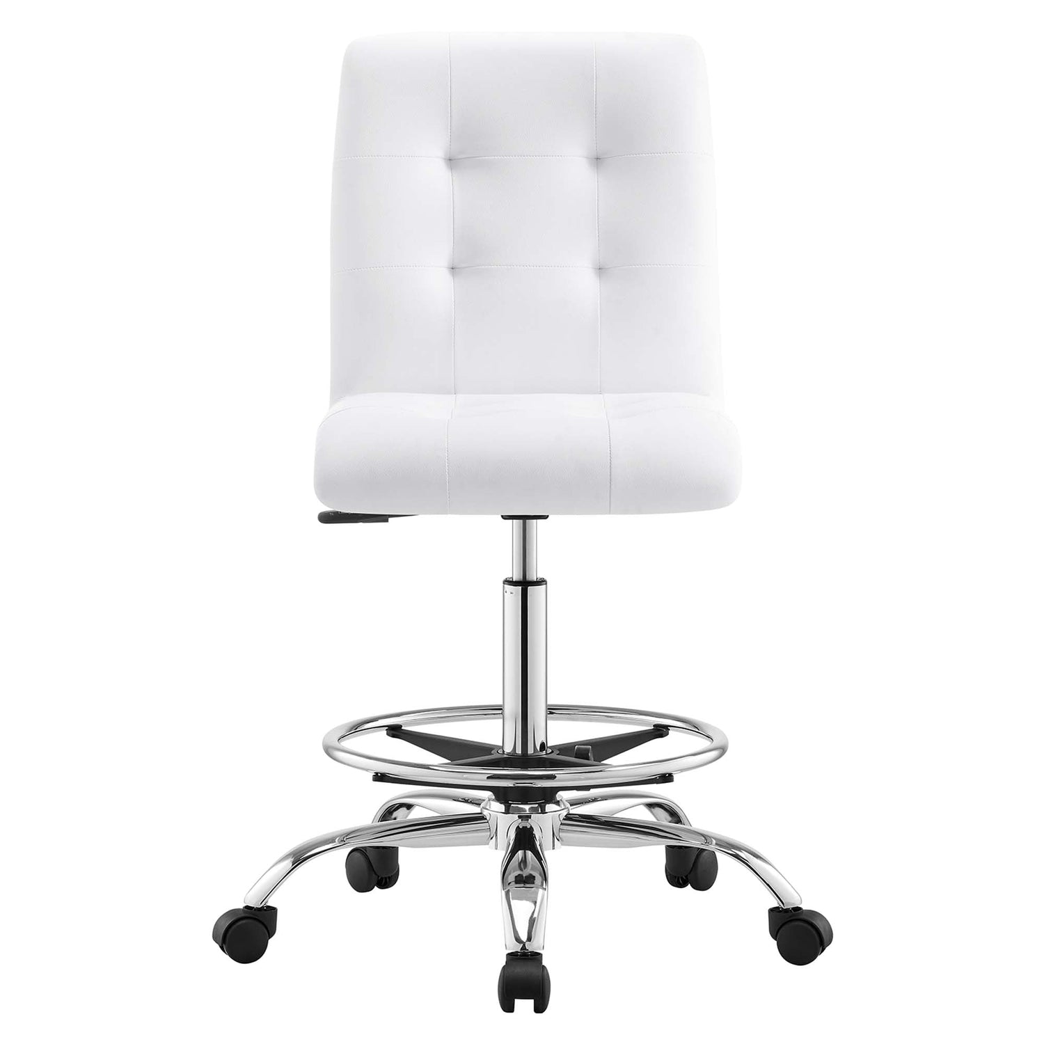Prim Armless Vegan Leather Drafting Chair by Modway