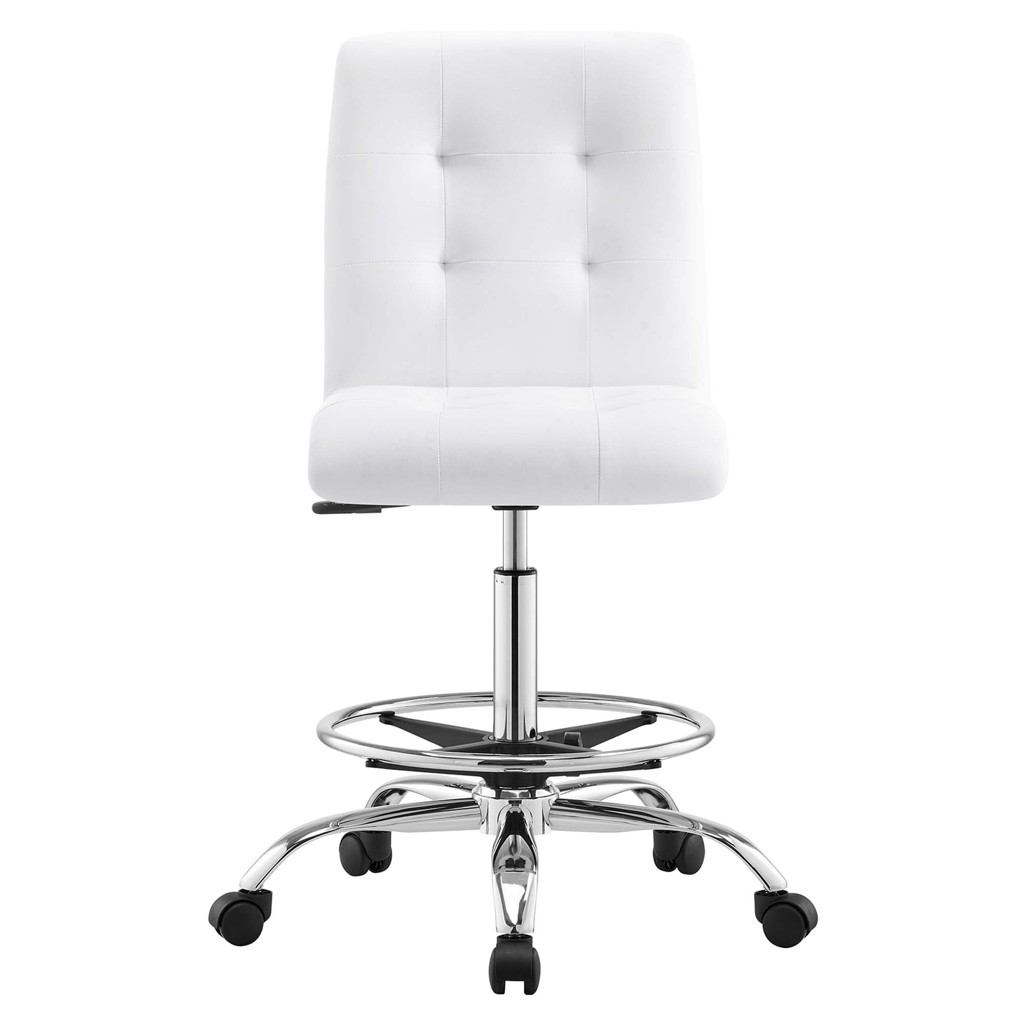 Prim Armless Vegan Leather Drafting Chair by Modway