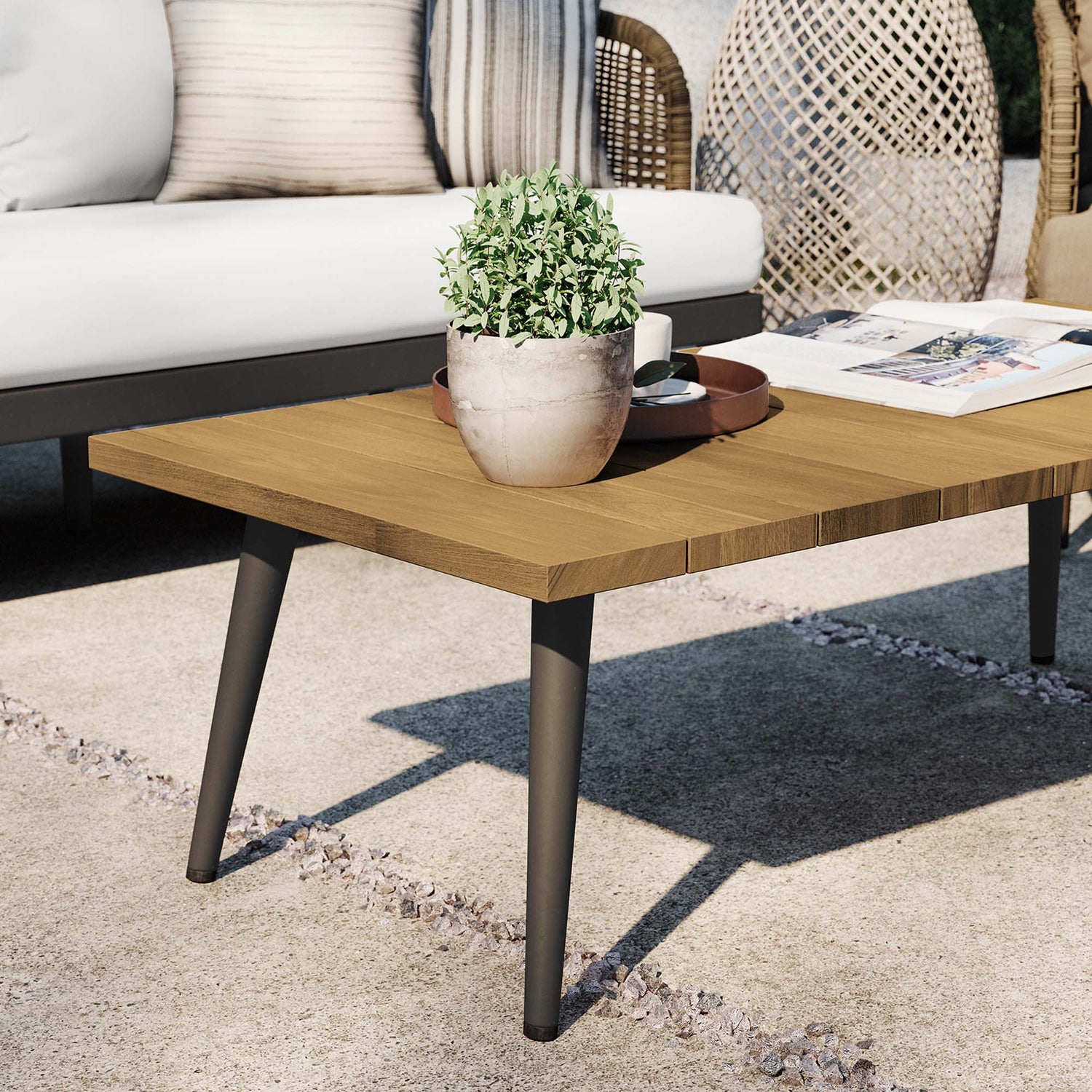 Meadow Outdoor Patio Teak Wood Coffee Table by Modway