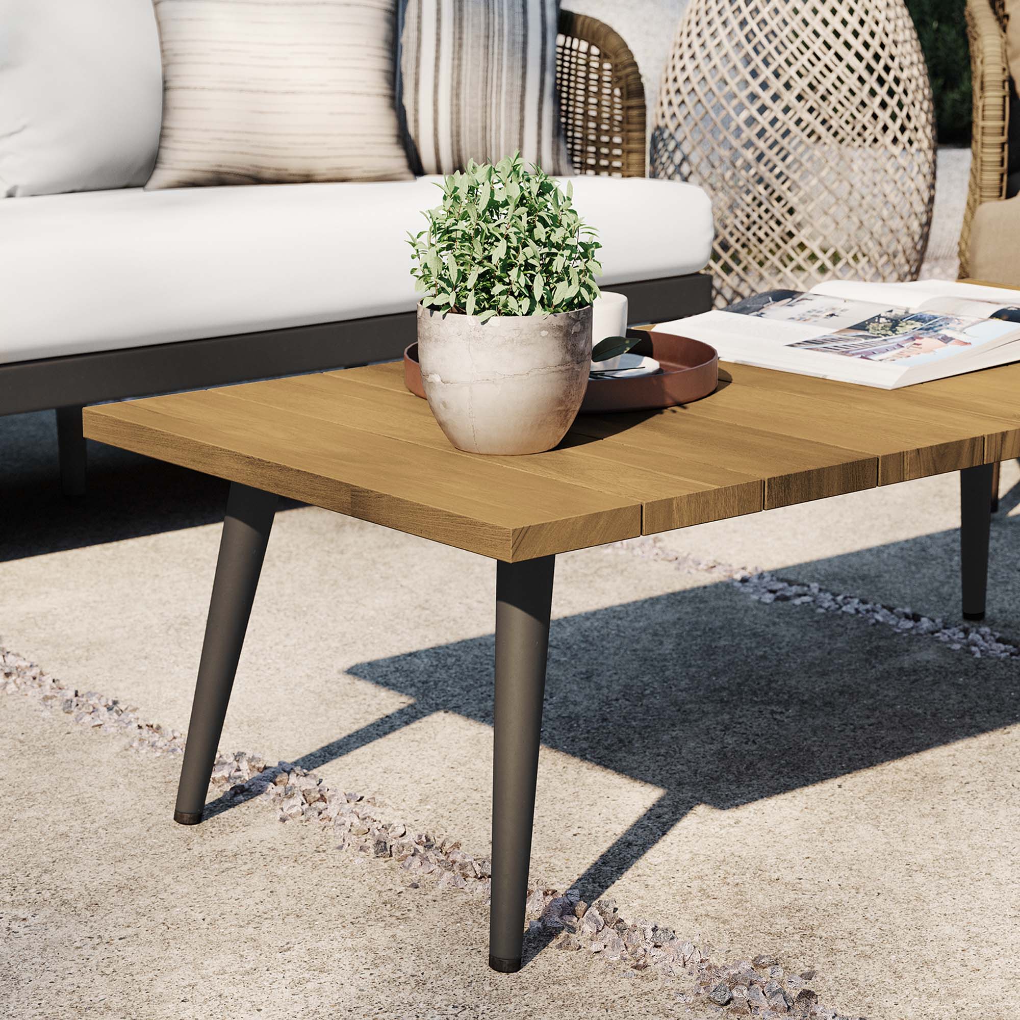 Meadow Outdoor Patio Teak Wood Coffee Table by Modway