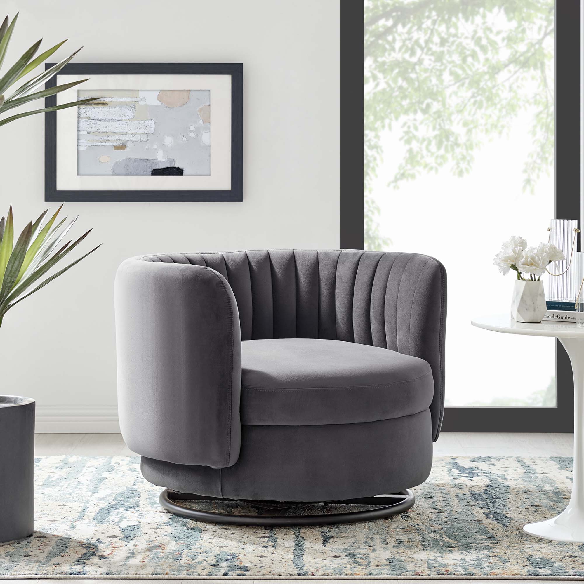 Embrace Tufted Performance Velvet Performance Velvet Swivel Chair by Modway
