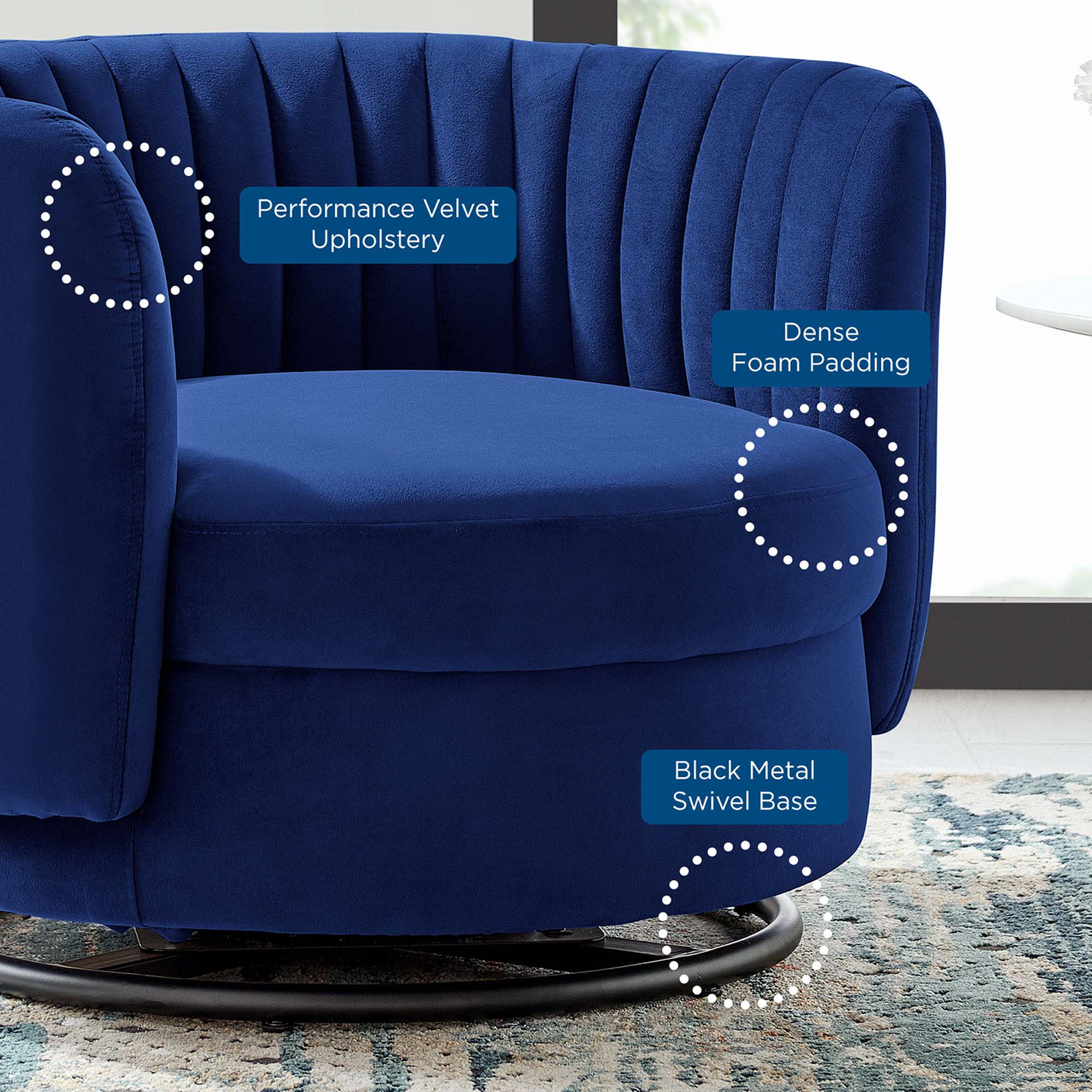 Embrace Tufted Performance Velvet Performance Velvet Swivel Chair by Modway