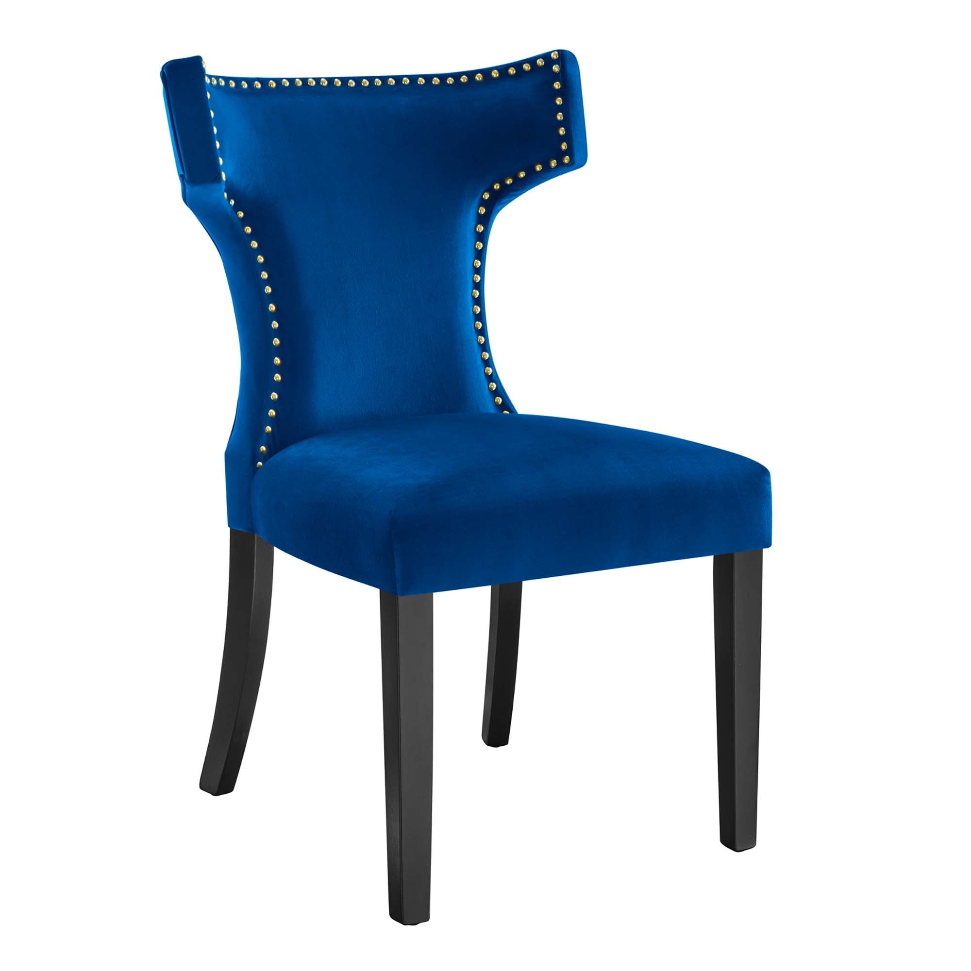 Curve Performance Velvet Dining Chairs - Set of 2 by Modway