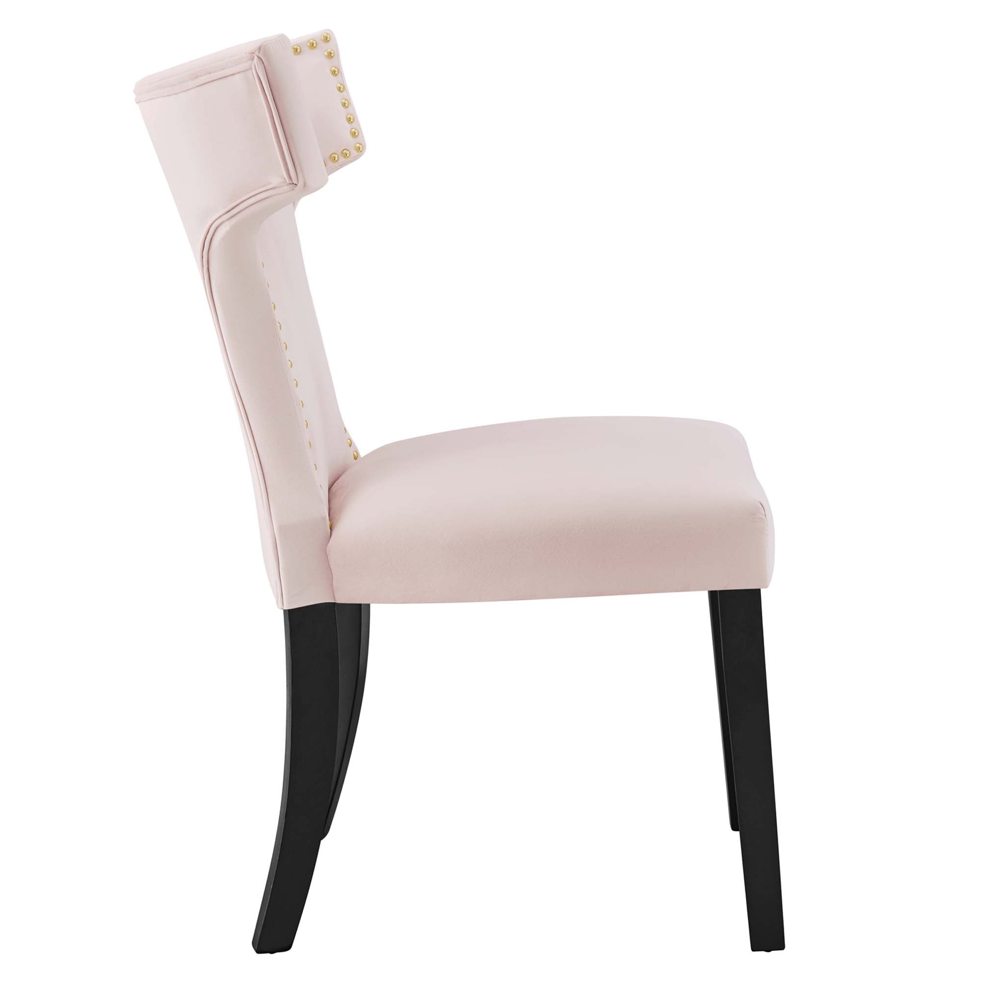 Curve Performance Velvet Dining Chairs - Set of 2 by Modway
