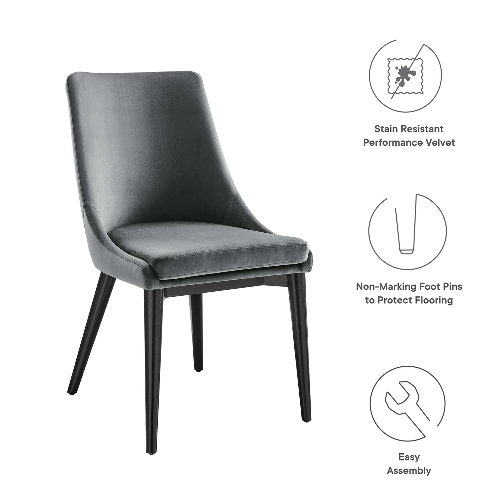 Viscount Performance Velvet Dining Chair by Modway